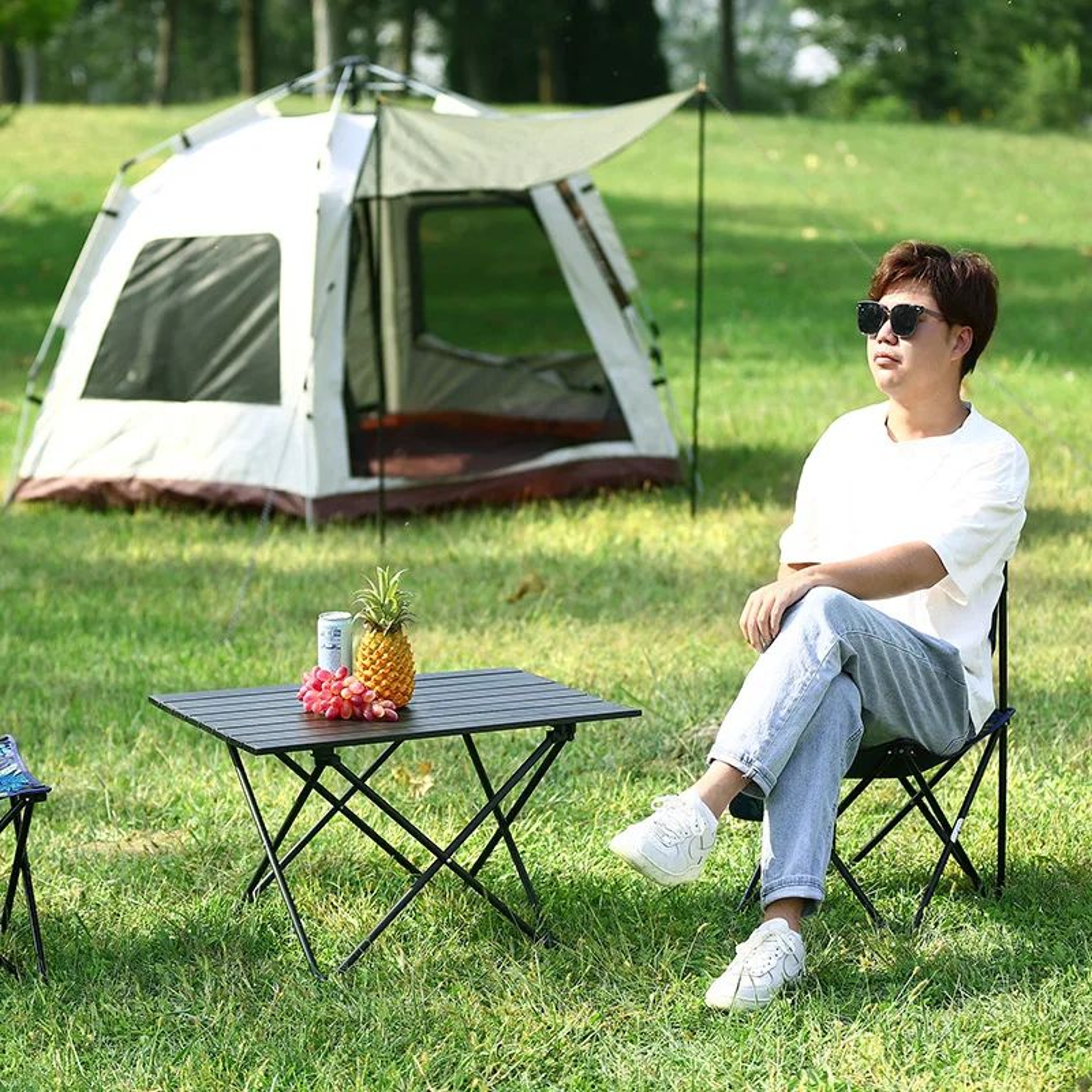 Portable Folding Aluminum Camping Table For Outdoor Picnics BBQ And Travel 5