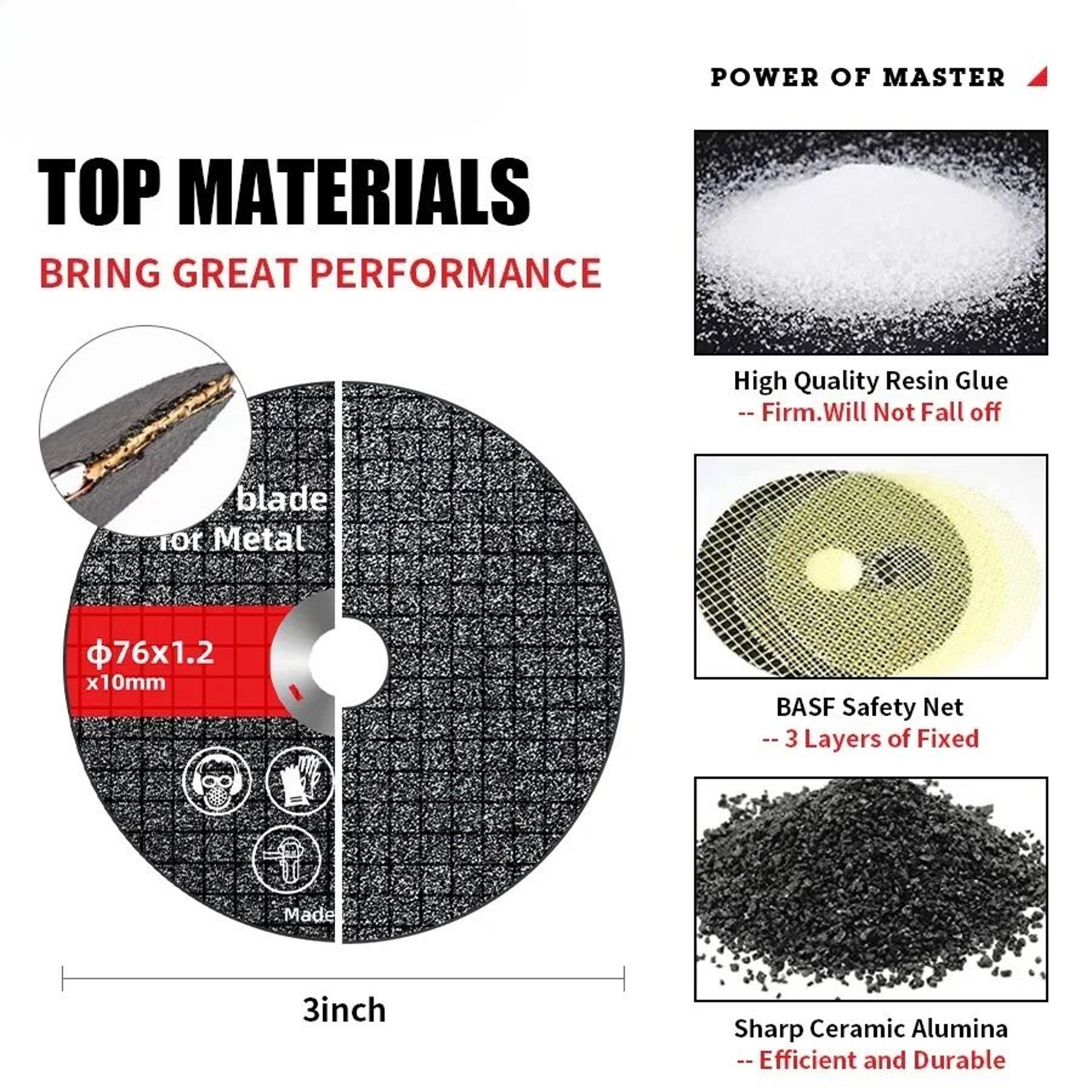 3 Inch Metal Cutting Discs With 10mm Bore For Angle Grinders 10PCS Or 20PCS 1