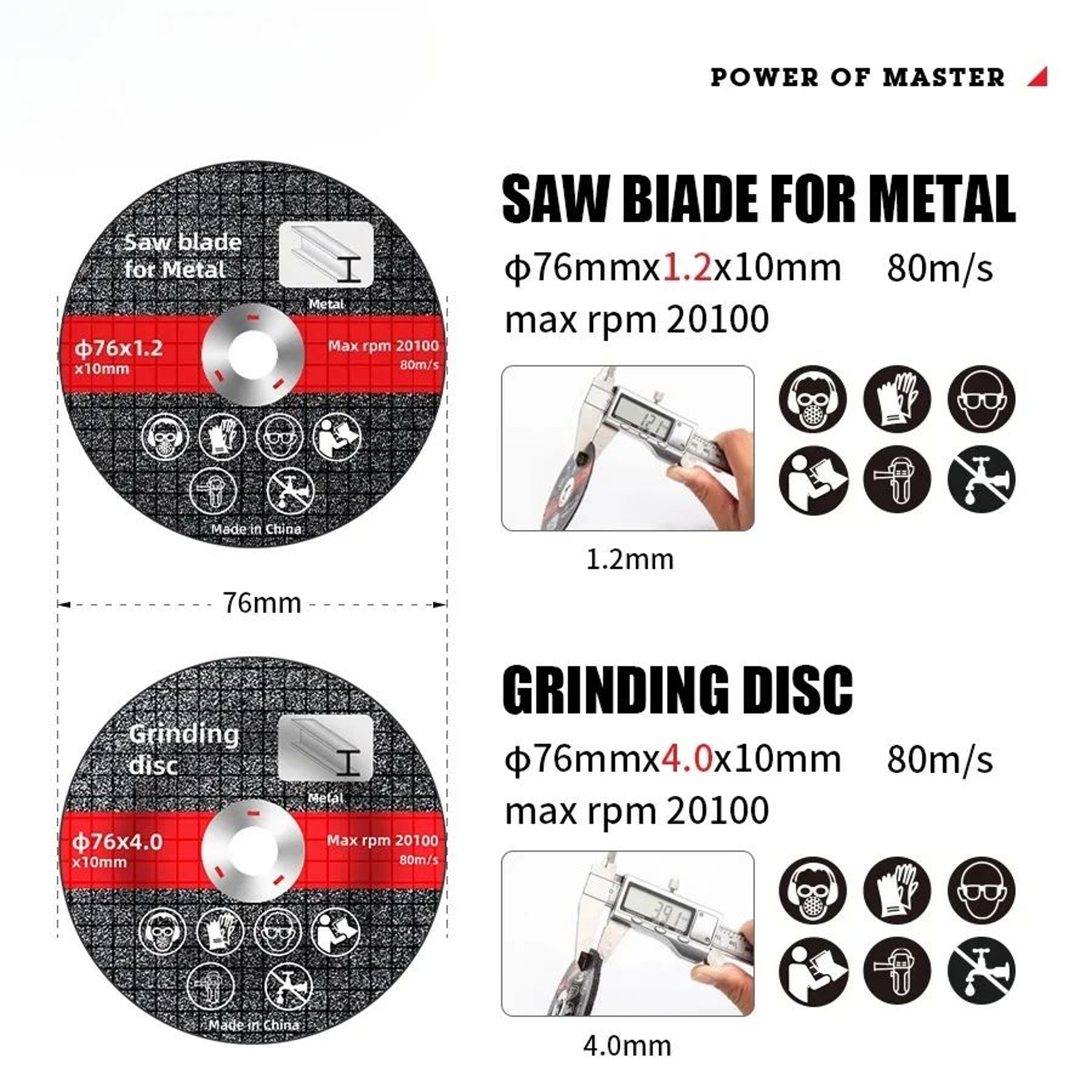 3 Inch Metal Cutting Discs With 10mm Bore For Angle Grinders 10PCS Or 20PCS 3