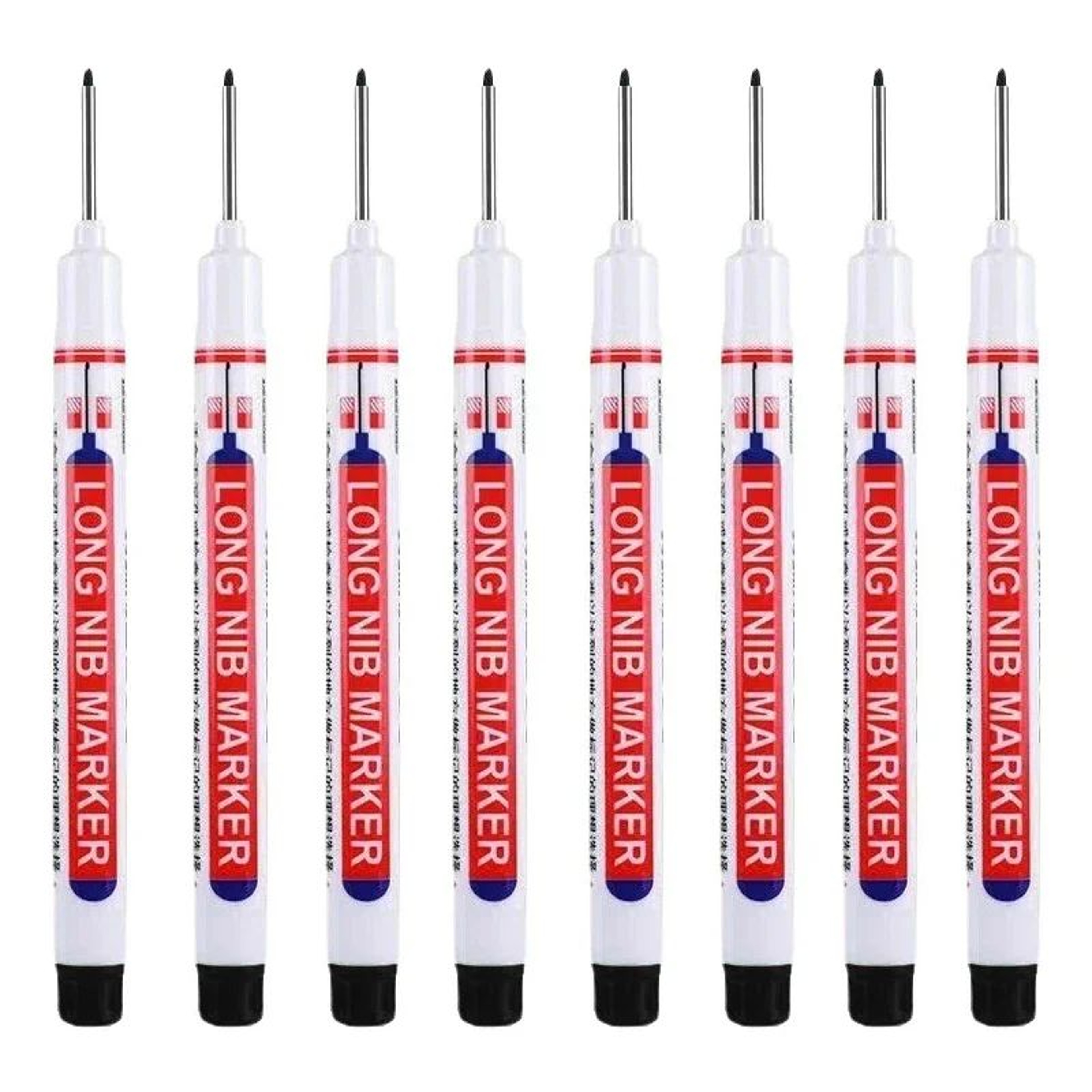 8PCS 20mm Deep Hole Marker Pens Waterproof Long Nib Marking Tools For Woodworking And Metal 7