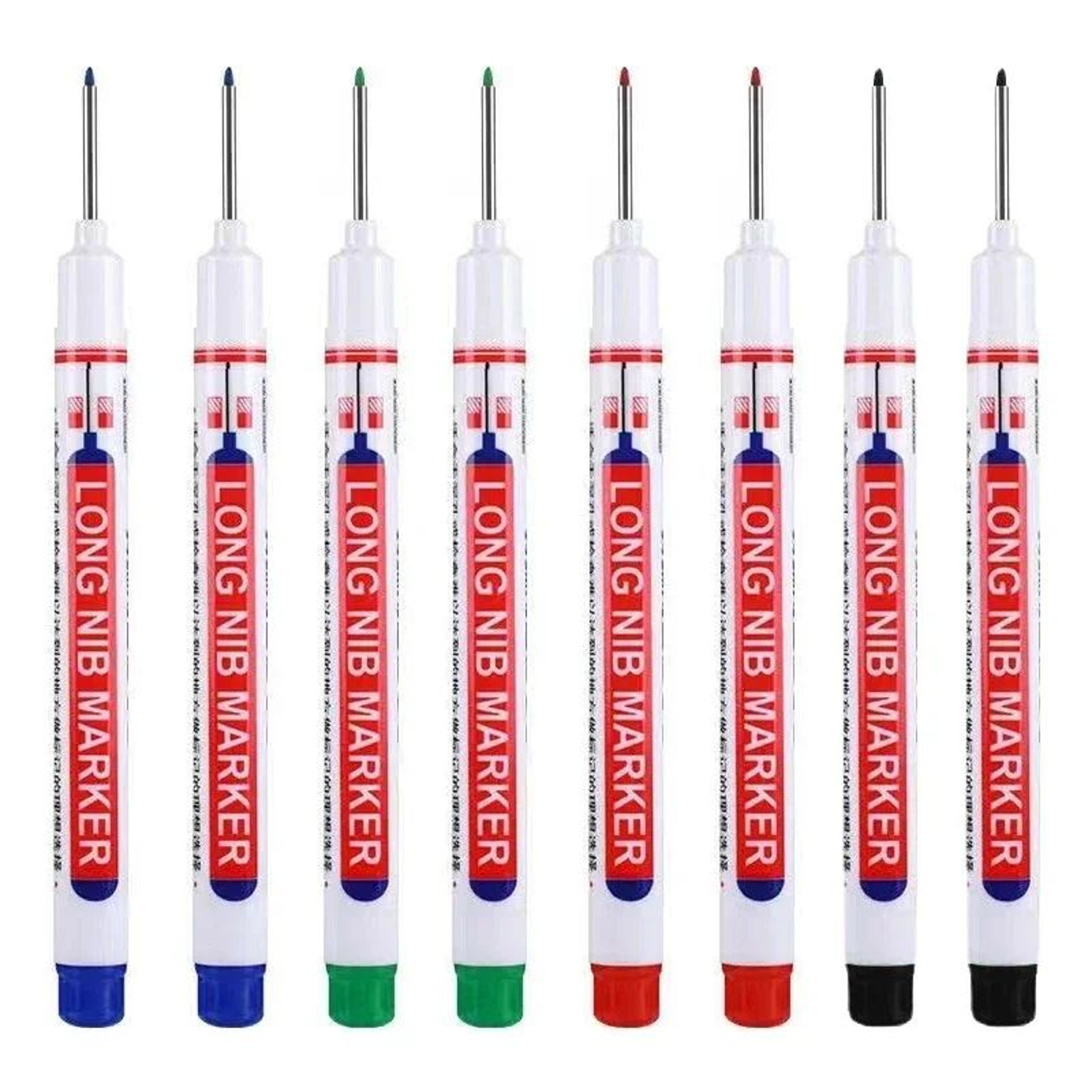 8PCS 20mm Deep Hole Marker Pens Waterproof Long Nib Marking Tools For Woodworking And Metal 6