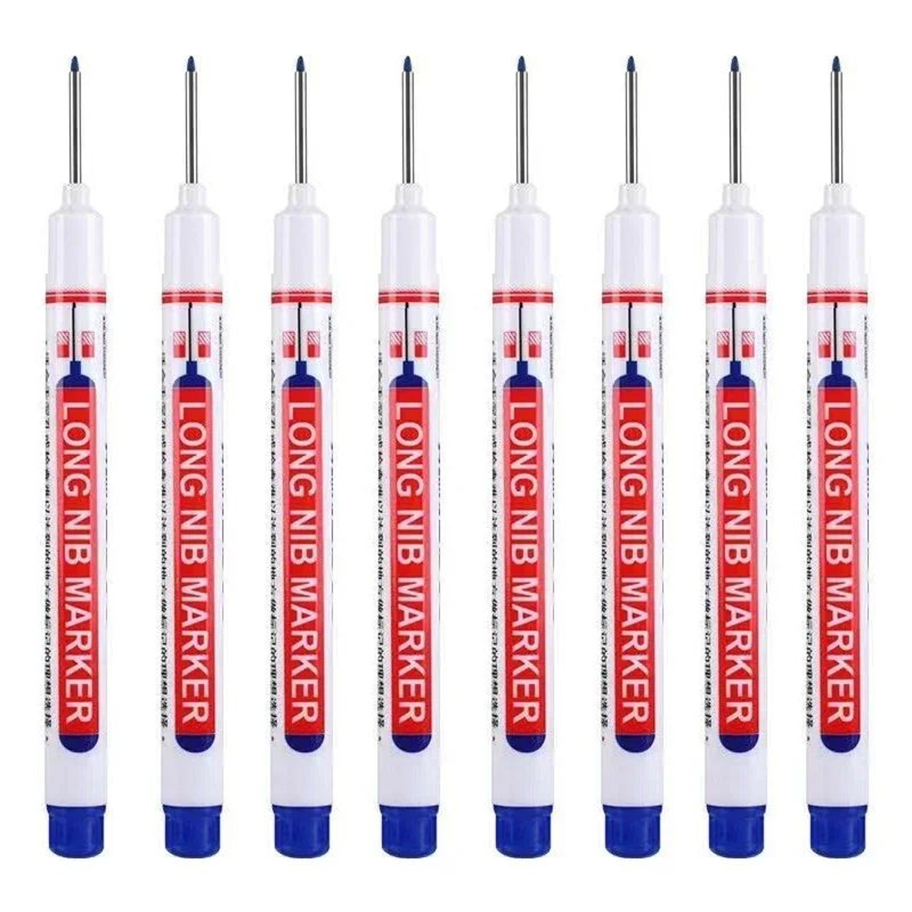 8PCS 20mm Deep Hole Marker Pens Waterproof Long Nib Marking Tools For Woodworking And Metal 11