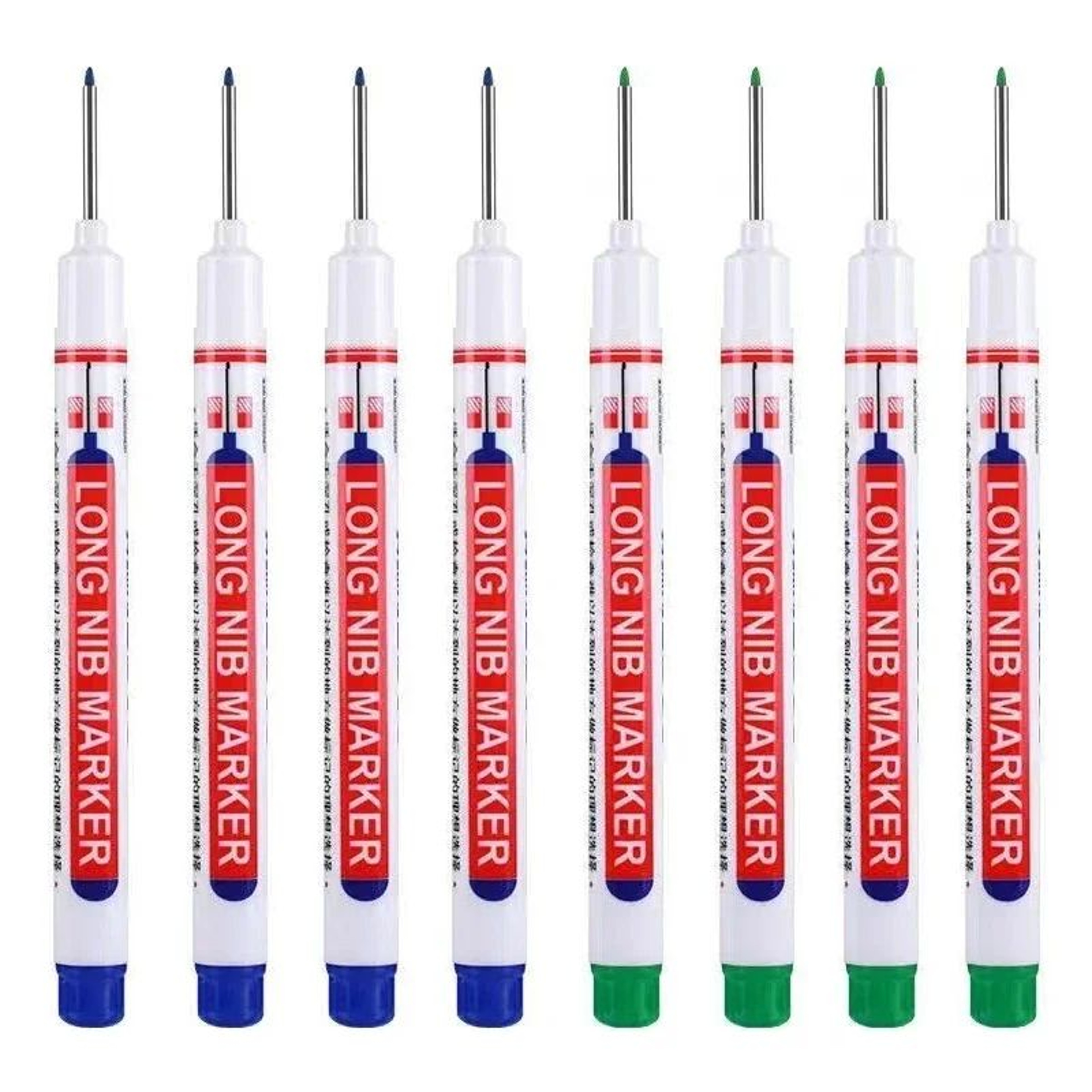 8PCS 20mm Deep Hole Marker Pens Waterproof Long Nib Marking Tools For Woodworking And Metal 20