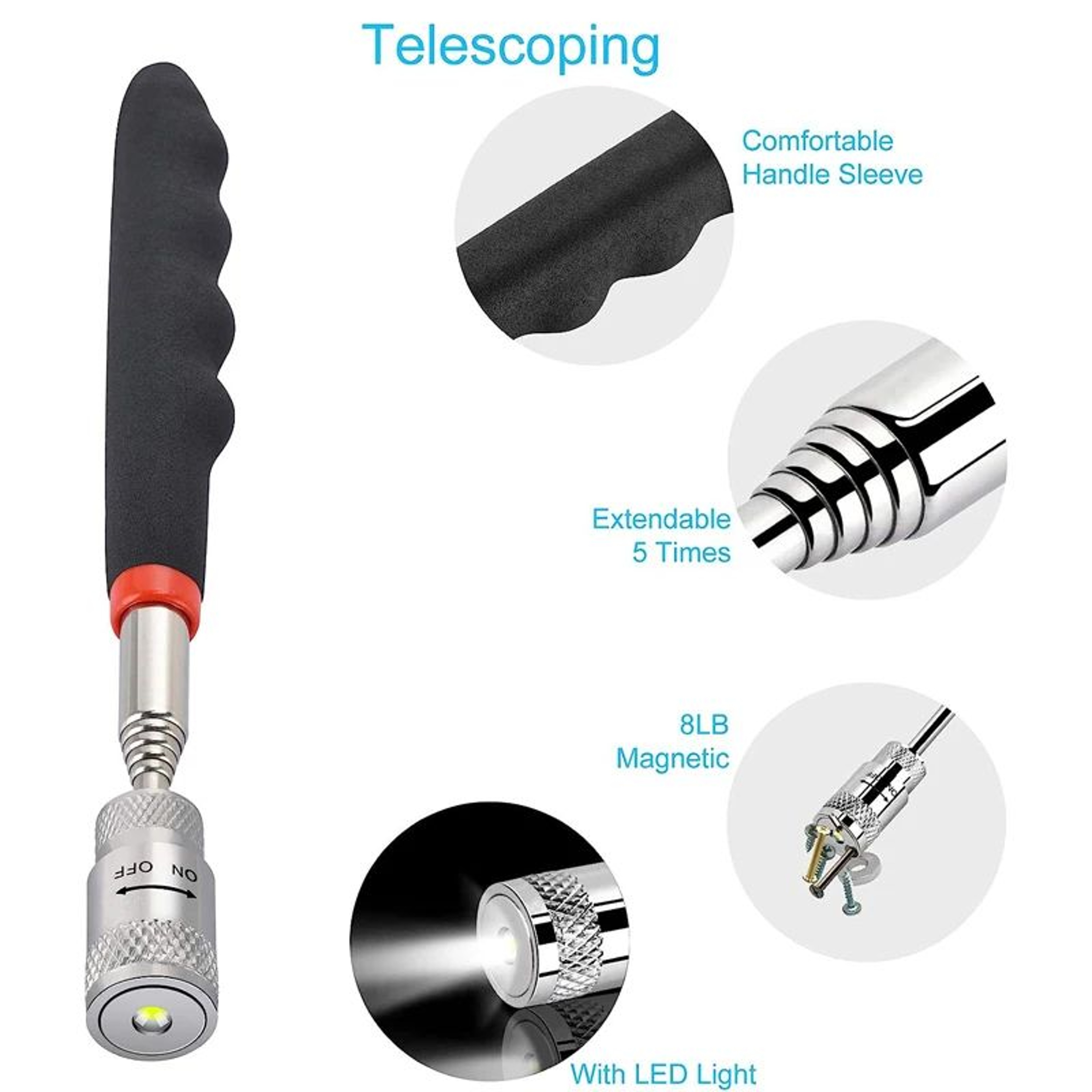 Mini Telescopic Magnetic Pickup Tool Extendable Magnet Pen For Nuts Bolts And Screws 4