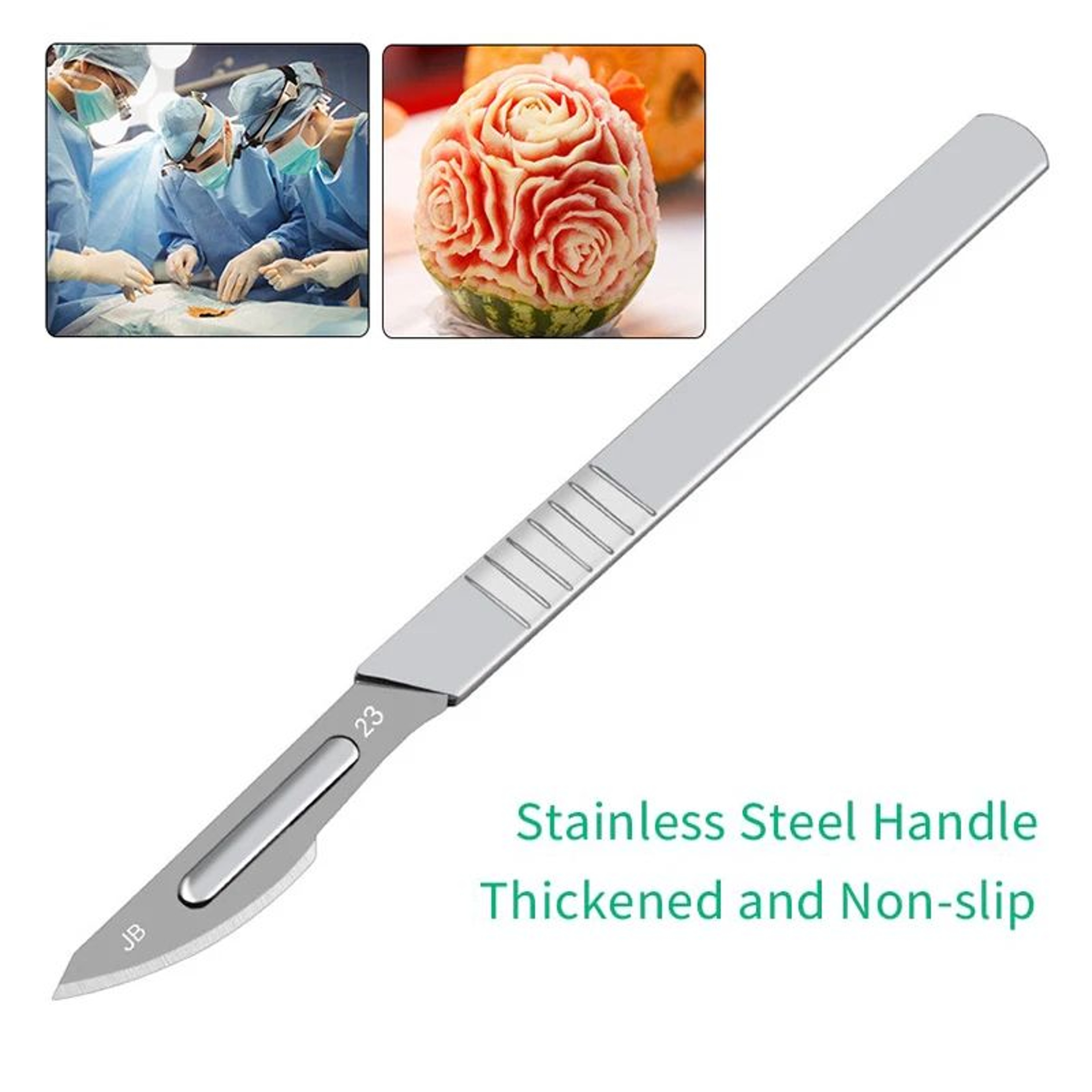 10PCS Precision Carbon Steel Scalpel Blades With Handle For DIY Craft Cutting And PCB Repair 3