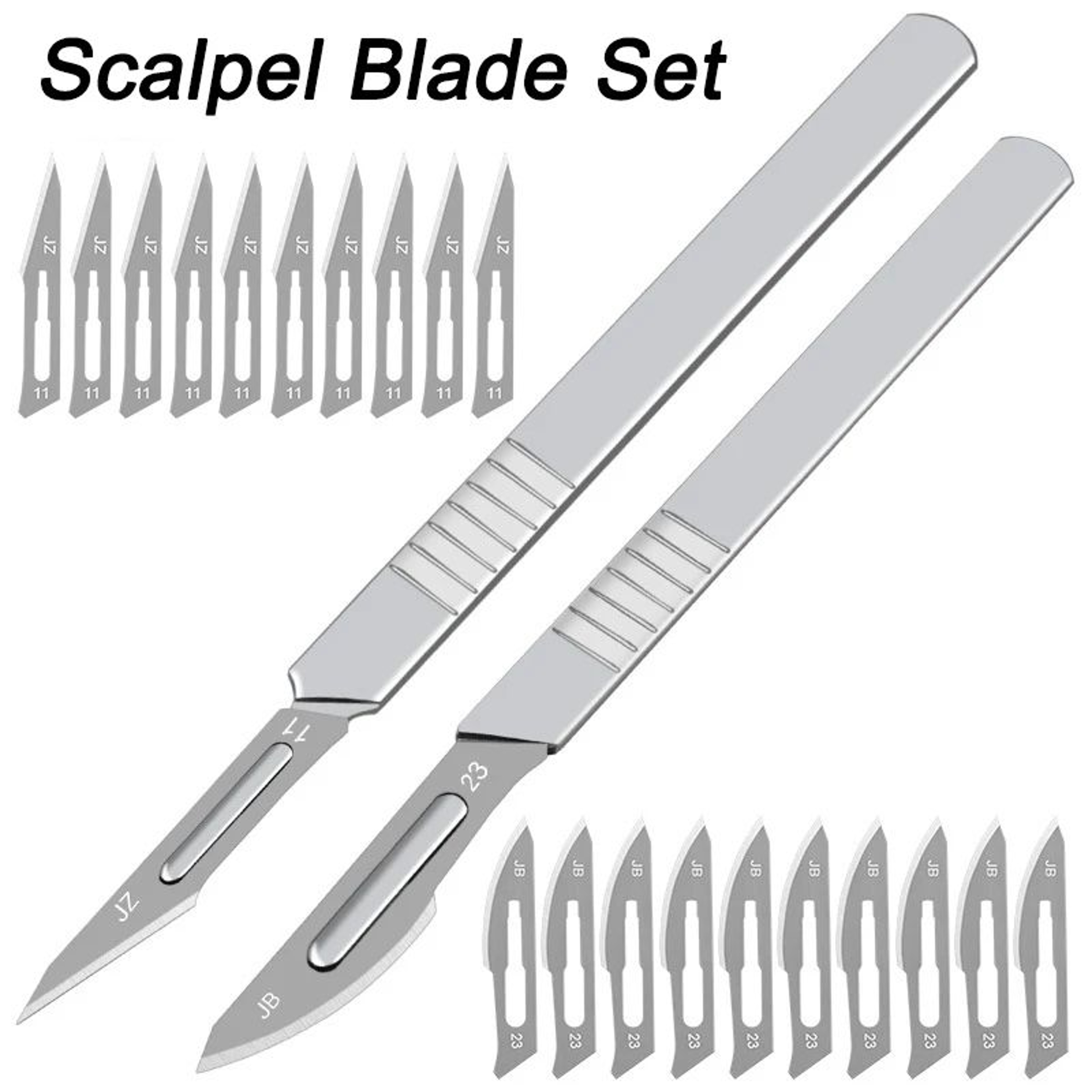 10PCS Precision Carbon Steel Scalpel Blades With Handle For DIY Craft Cutting And PCB Repair 0