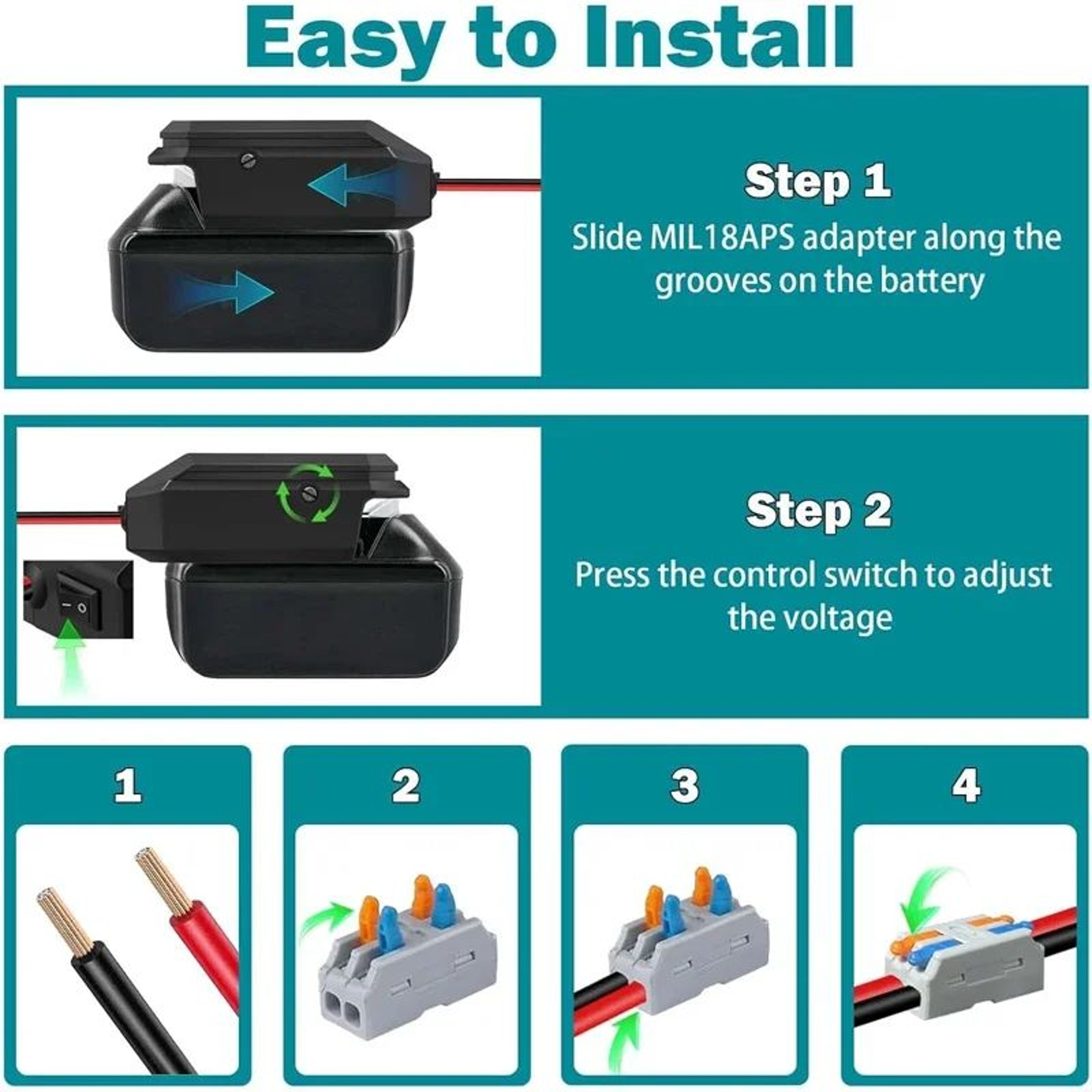 18V To 12V Step Down Battery Converter Adapter With Cigarette Lighter Socket For Power Tools 4