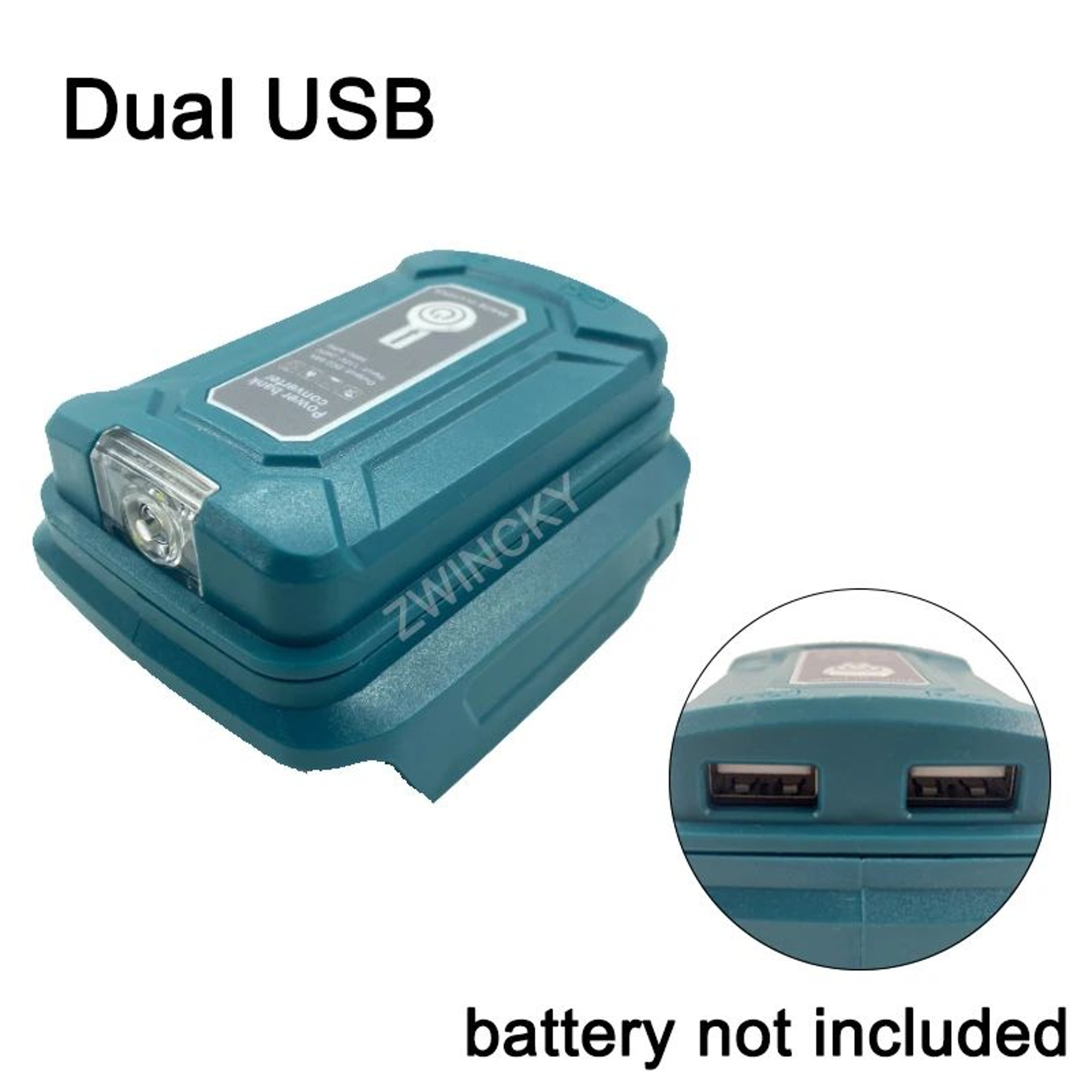 18V Battery Adapter With LED Flashlight Dual USB And Type C Charging Ports 6