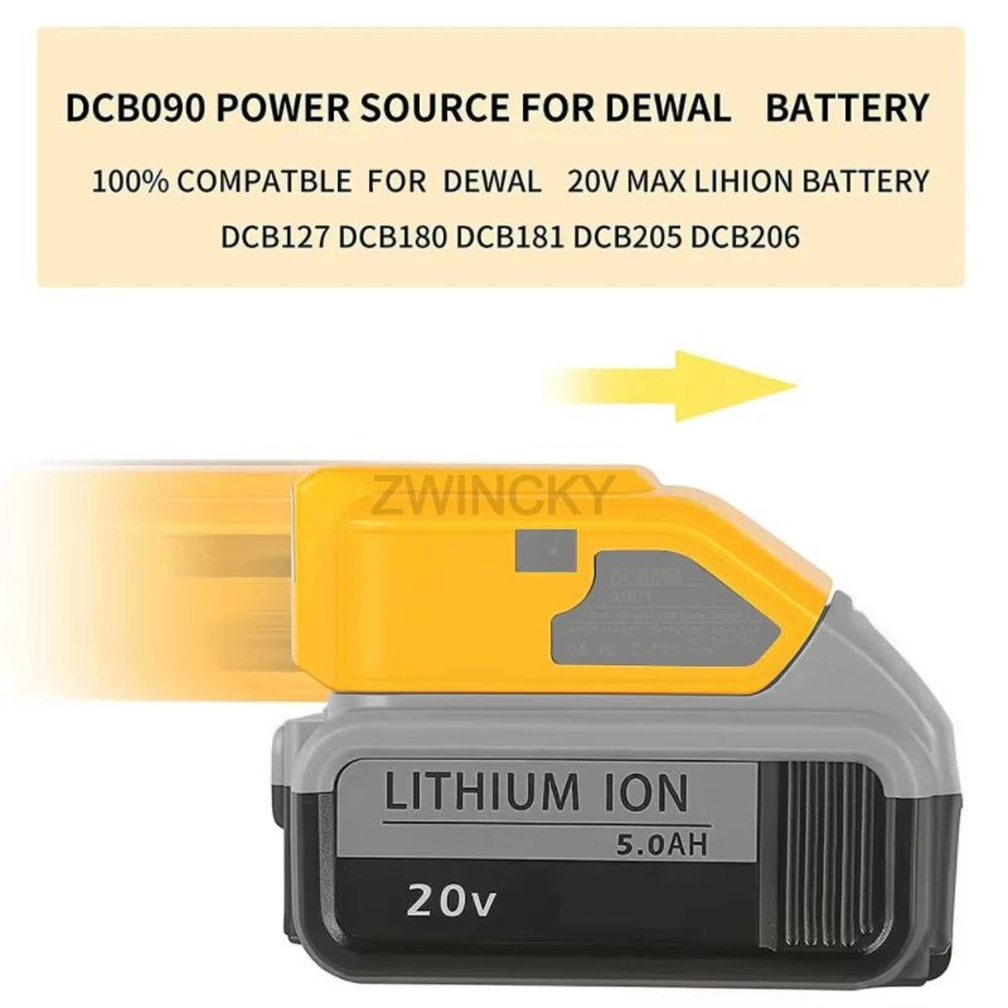 18V 20V Battery Adapter With USB Type C DC 12V Output And LED Work Light 3