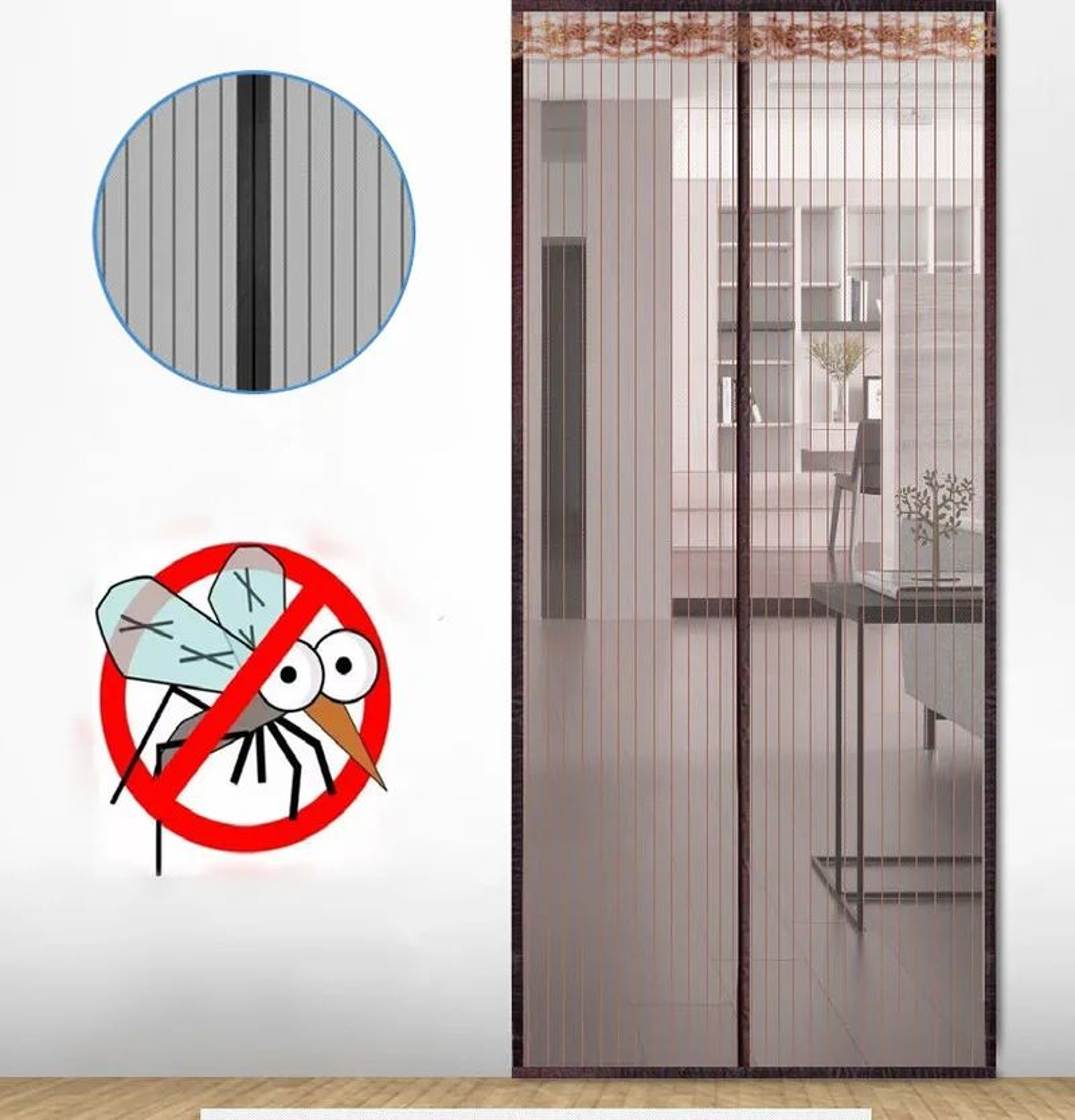 Magnetic Screen Door Curtain With HandsFree Closure And Insect Protection 5