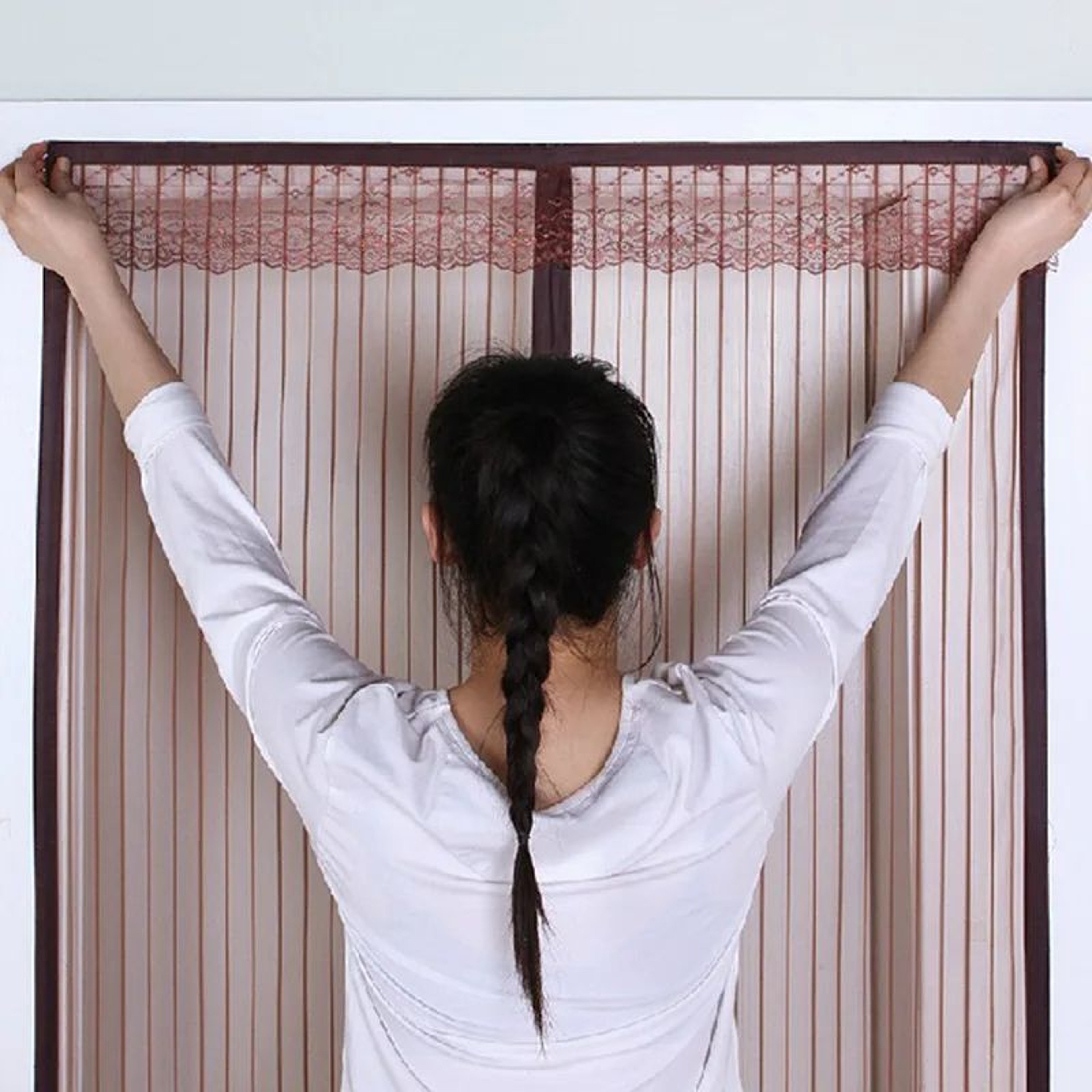 Magnetic Screen Door Curtain With HandsFree Closure And Insect Protection 1