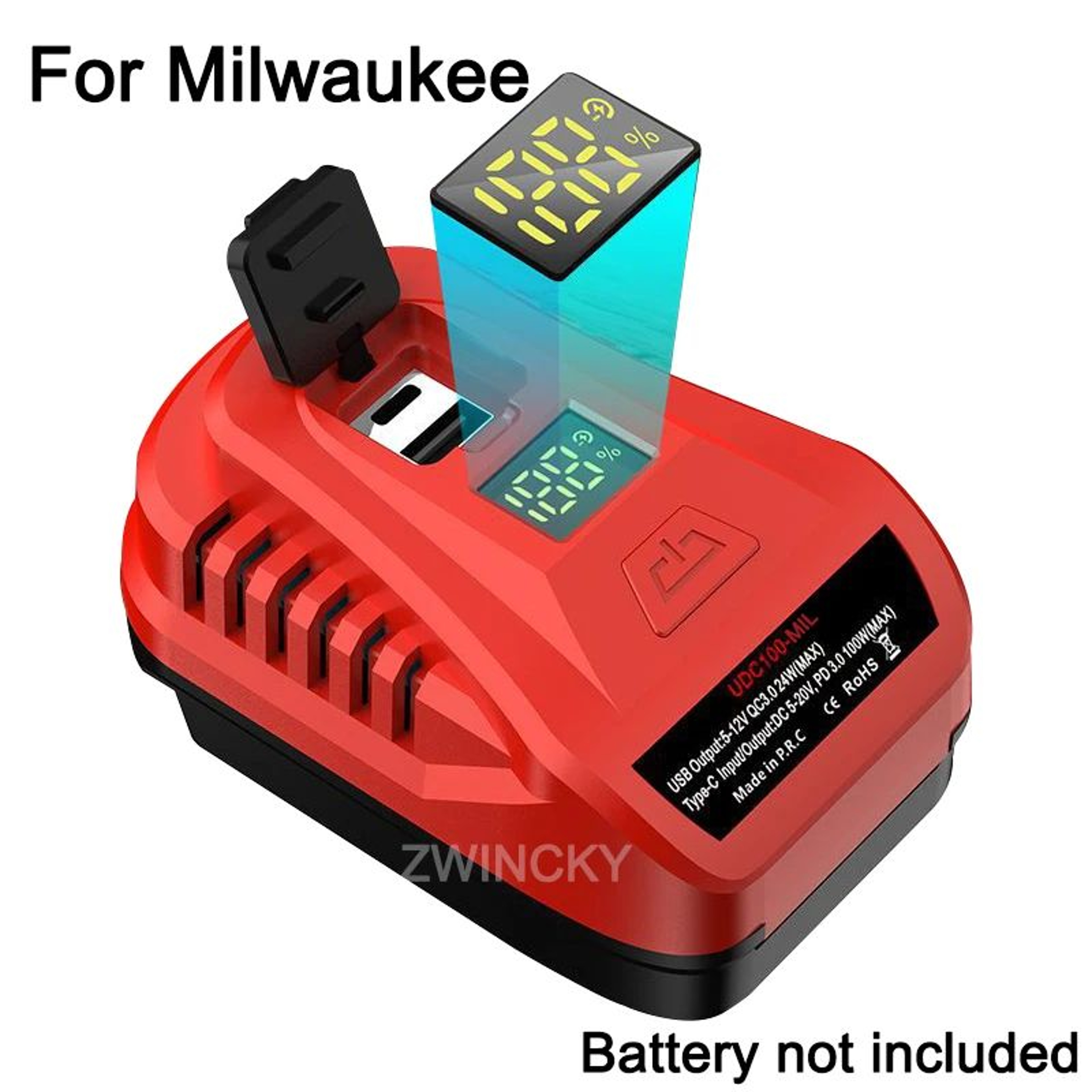 100W Bidirectional USBC Battery Charging Adapter For Power Tools 10