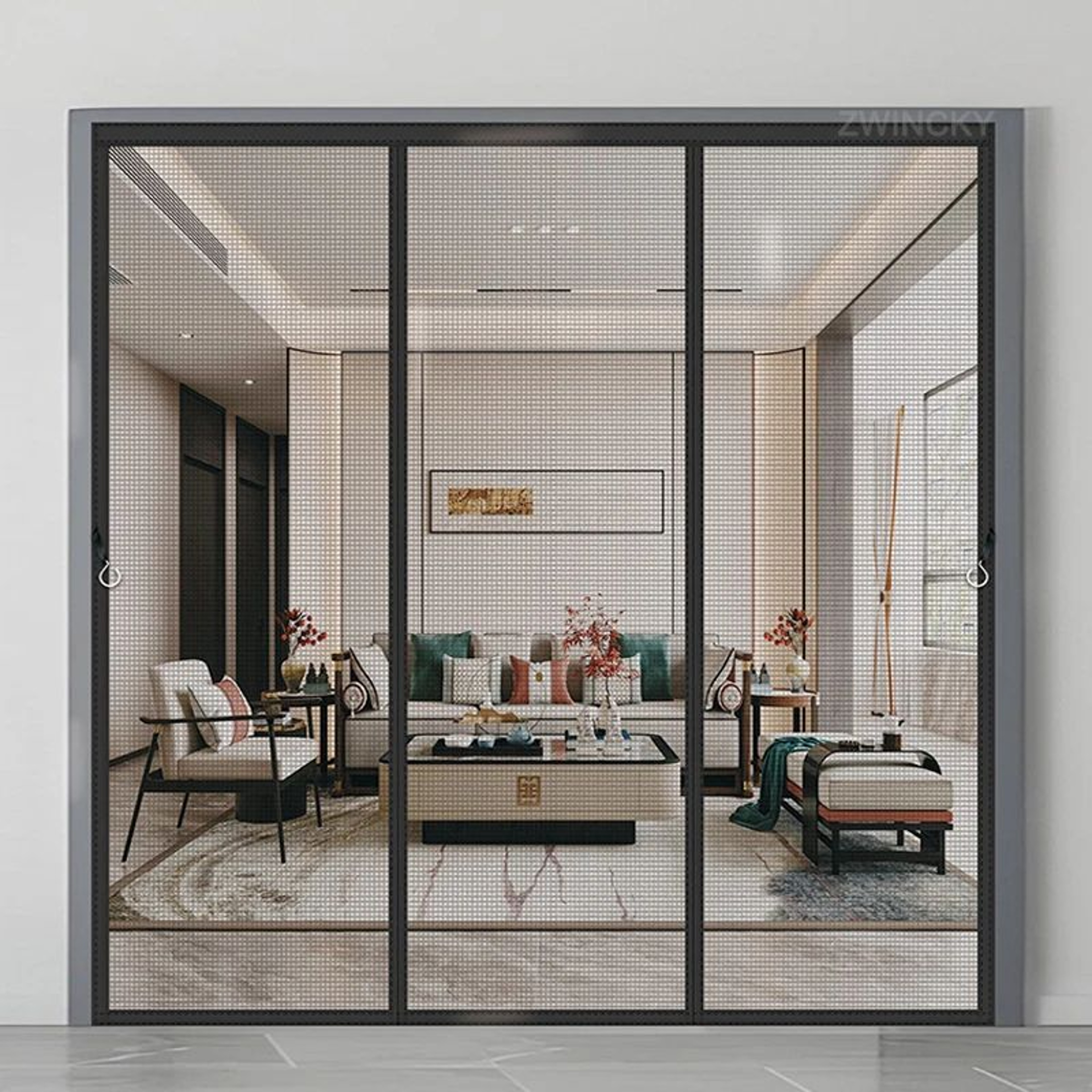 Magnetic Mesh Door Screen With Automatic Closure For Insect Protection 0