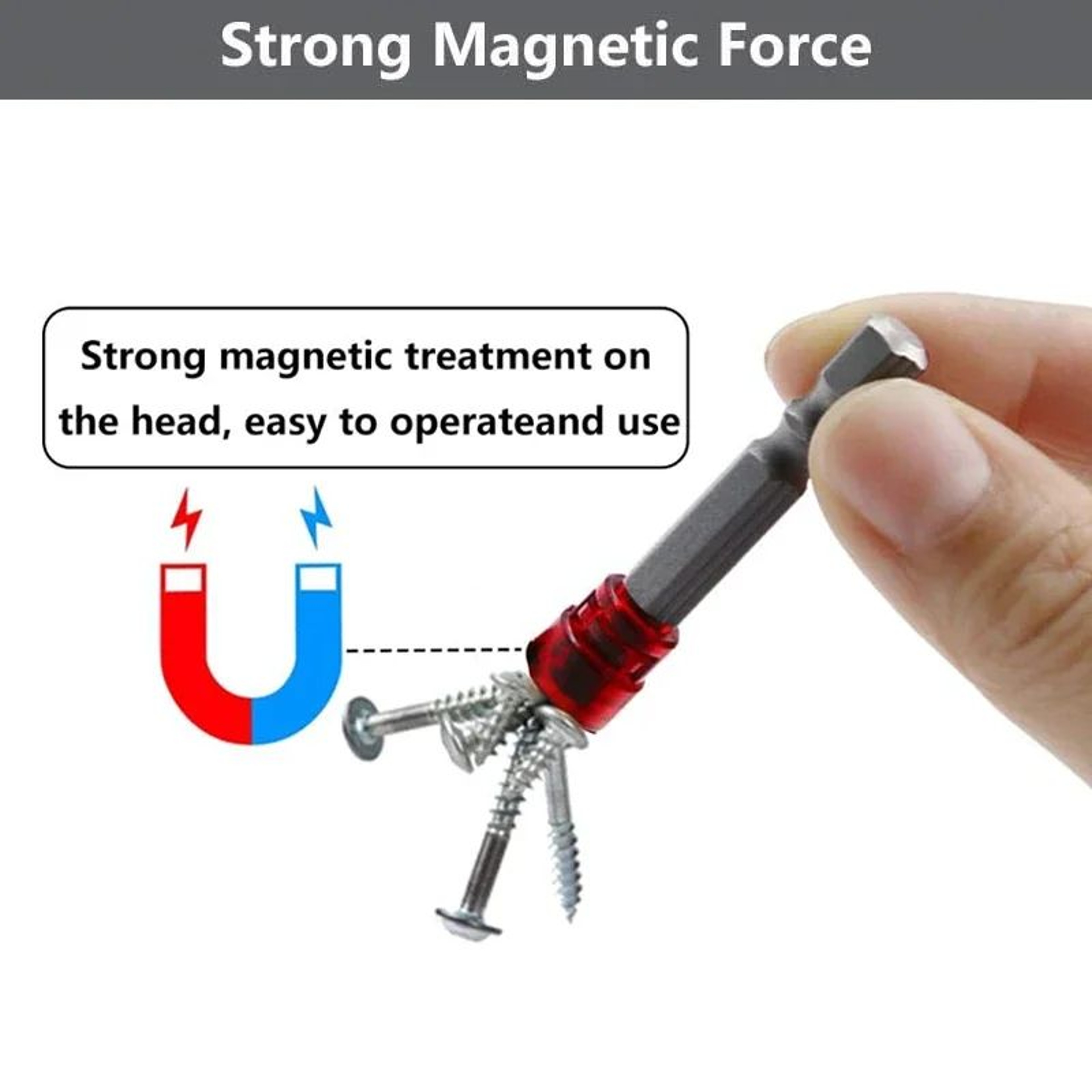 Magnetic PH2 Phillips Screwdriver Bit With 14 Inch Hex Shank And Screw Holder Ring 5