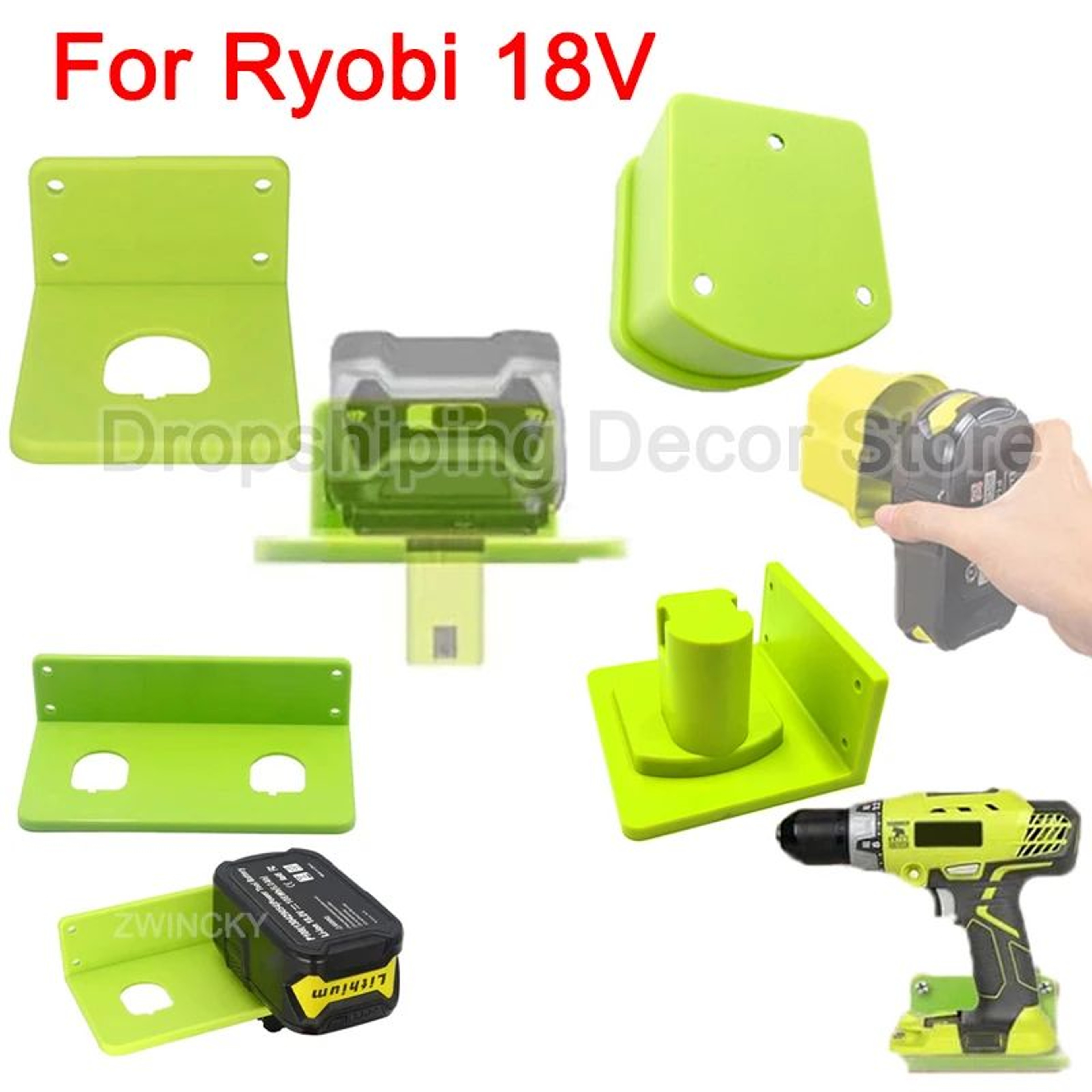 2PCS 18V Battery Wall Mount Holders For Organized Power Tool Storage 0