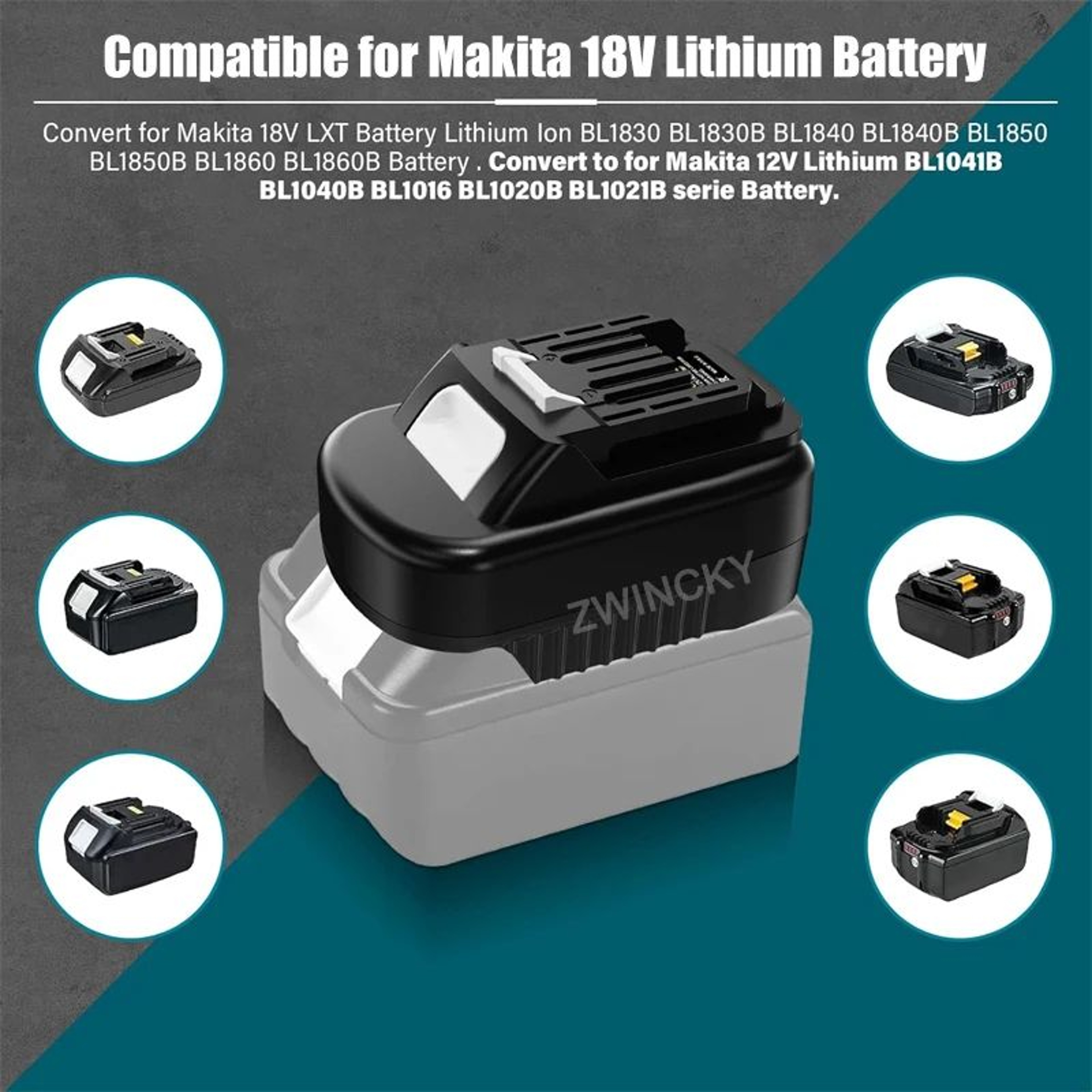 18V To 12V Lithium Battery Adapter Converter For Cordless Power Tools 5