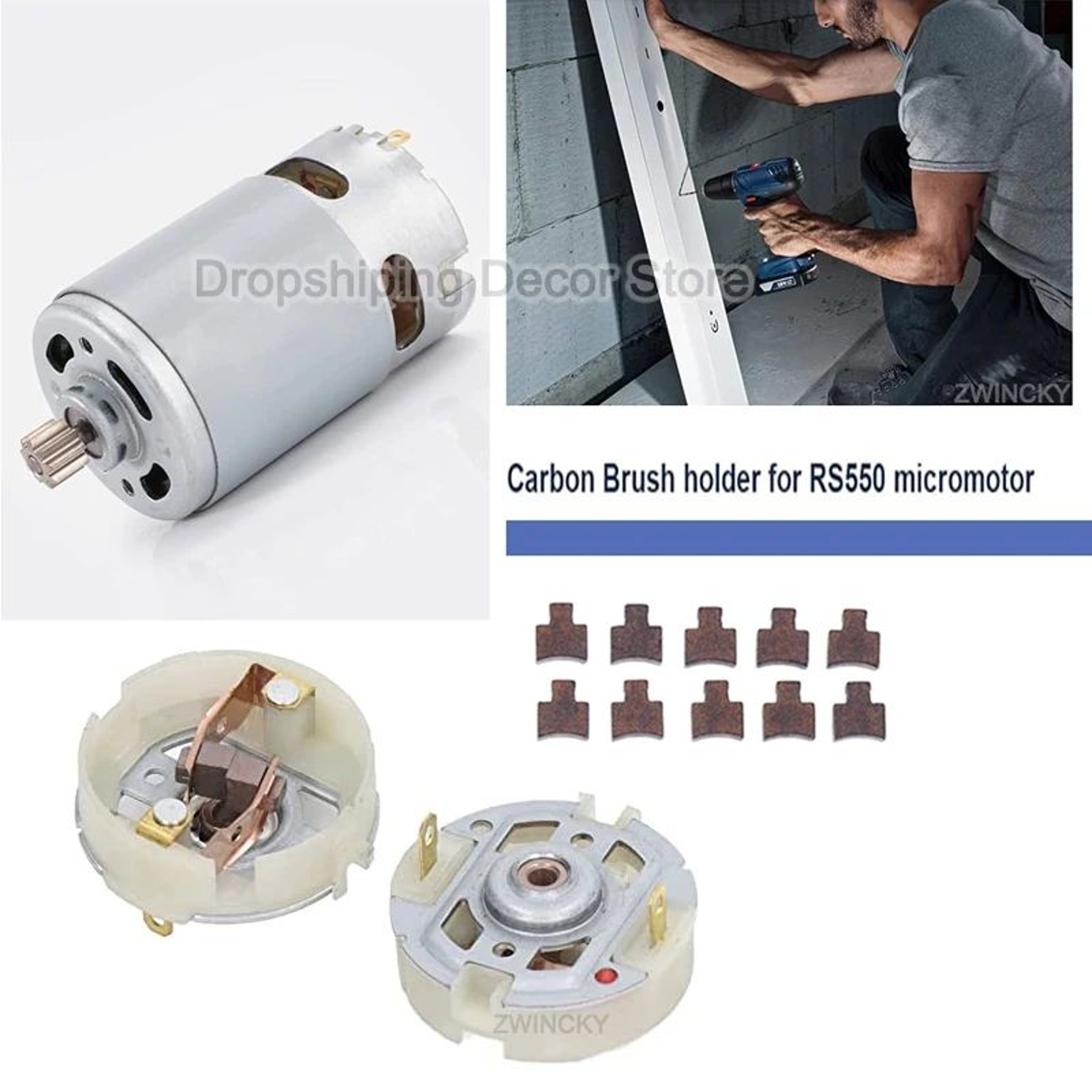 RS550 Motor Carbon Brush Holder Replacement For Electric Drill And Screwdriver Repair 2