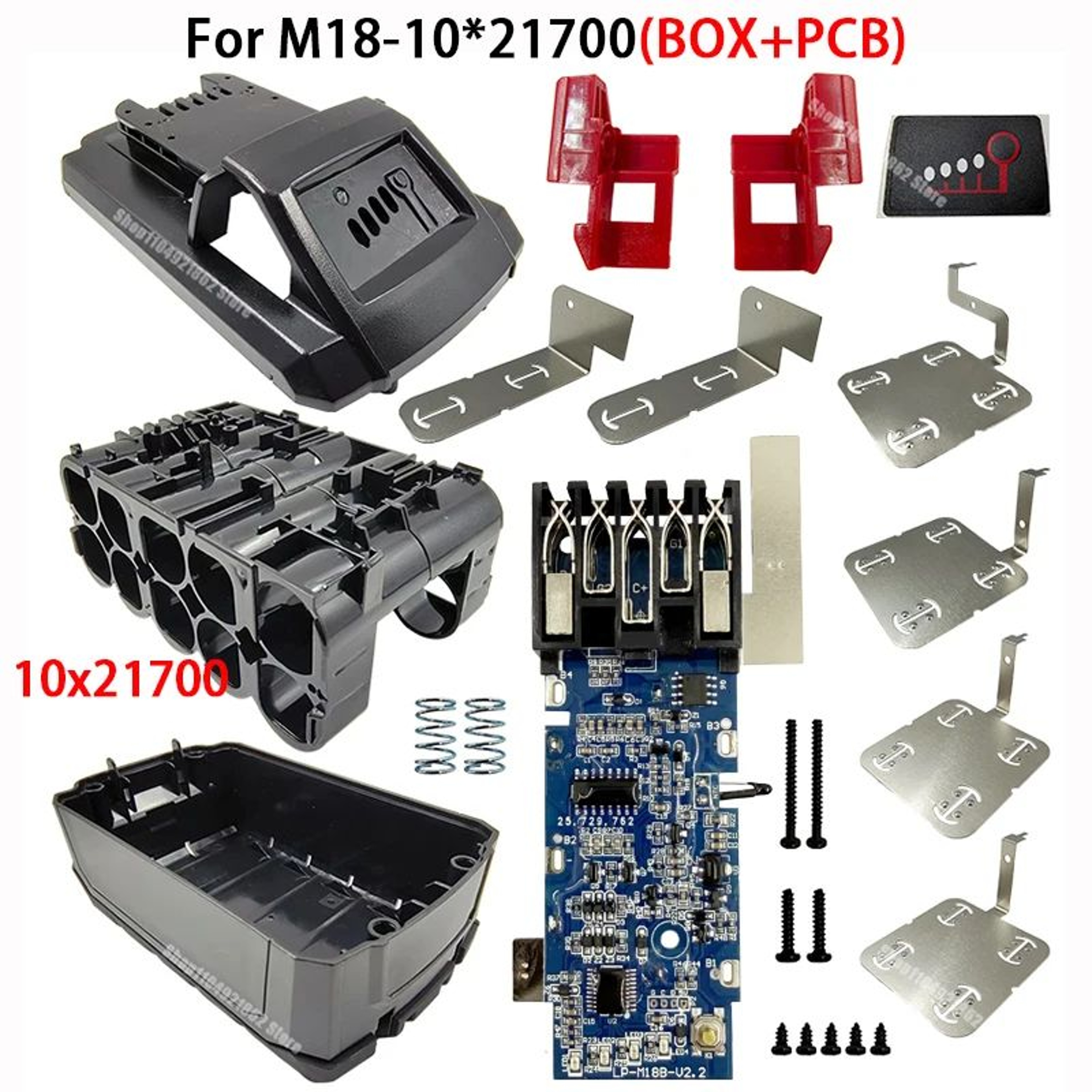 10Cell 21700 18V Lithium Battery Case With PCB Protection Board For Power Tool Battery Repair 0