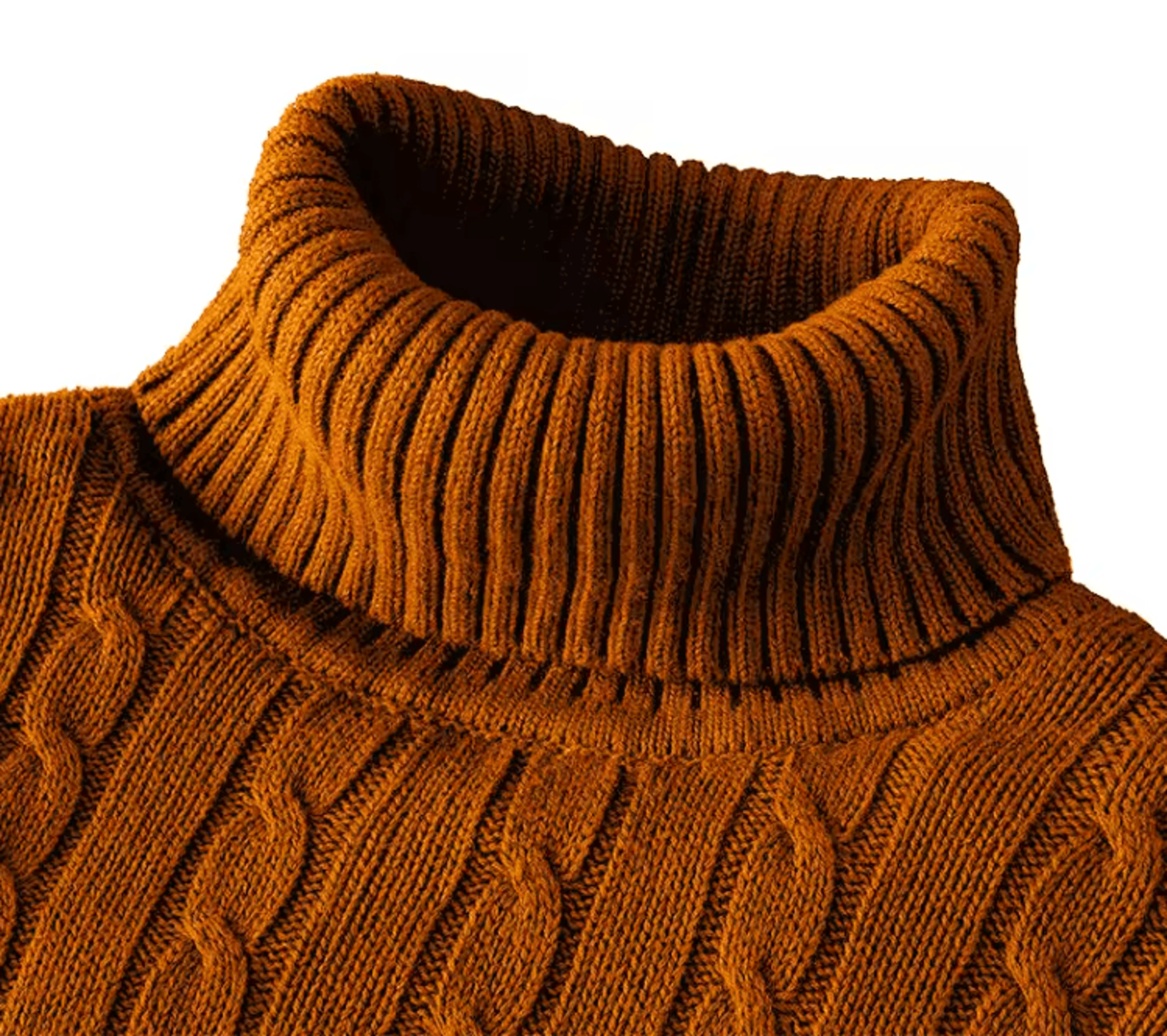 Mens Turtleneck Sweater Casual Knitted Rollneck Warm Jumper 8