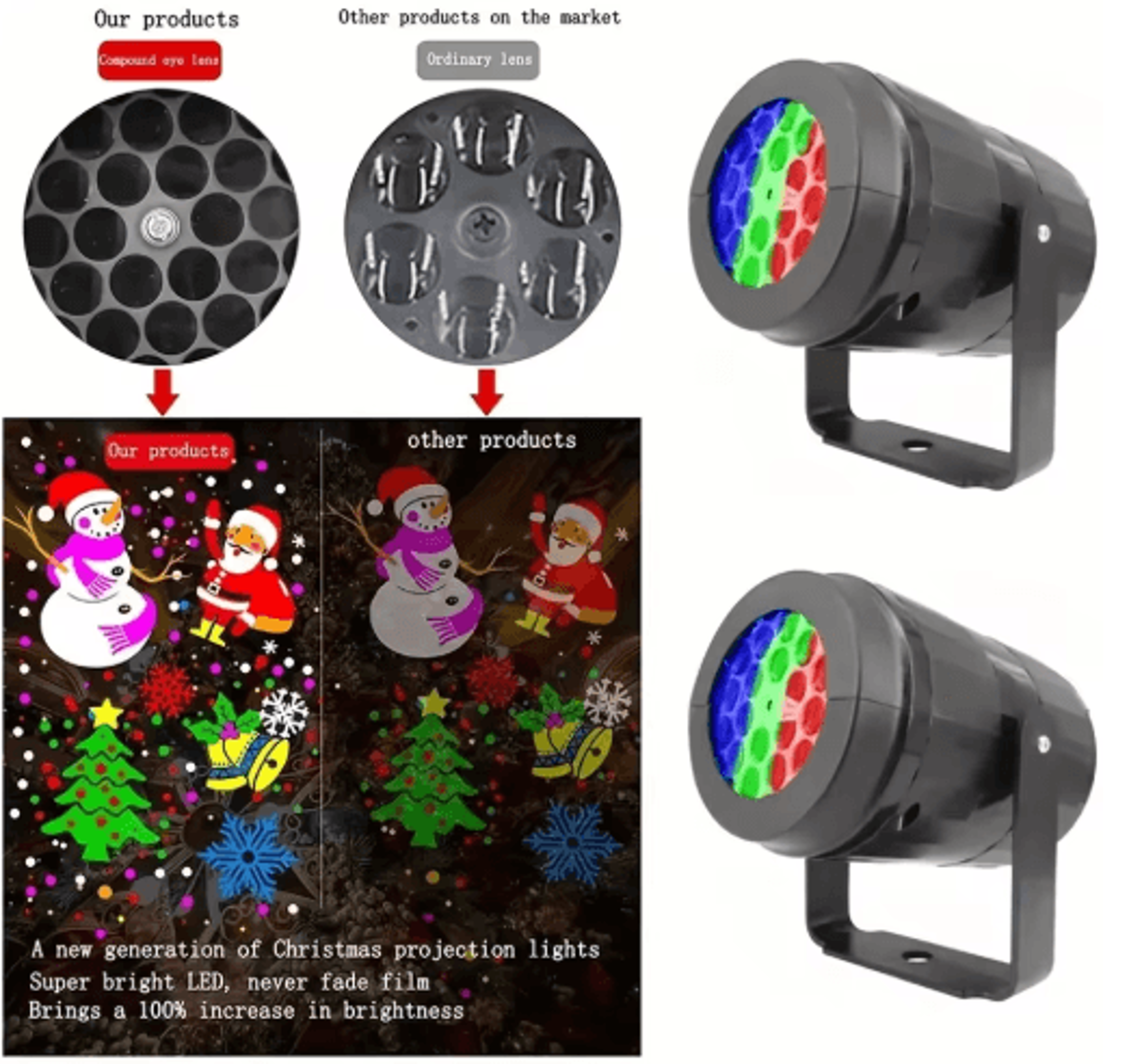 Snowflake Christmas Laser Projector Light 16 Pattern Waterproof LED 4