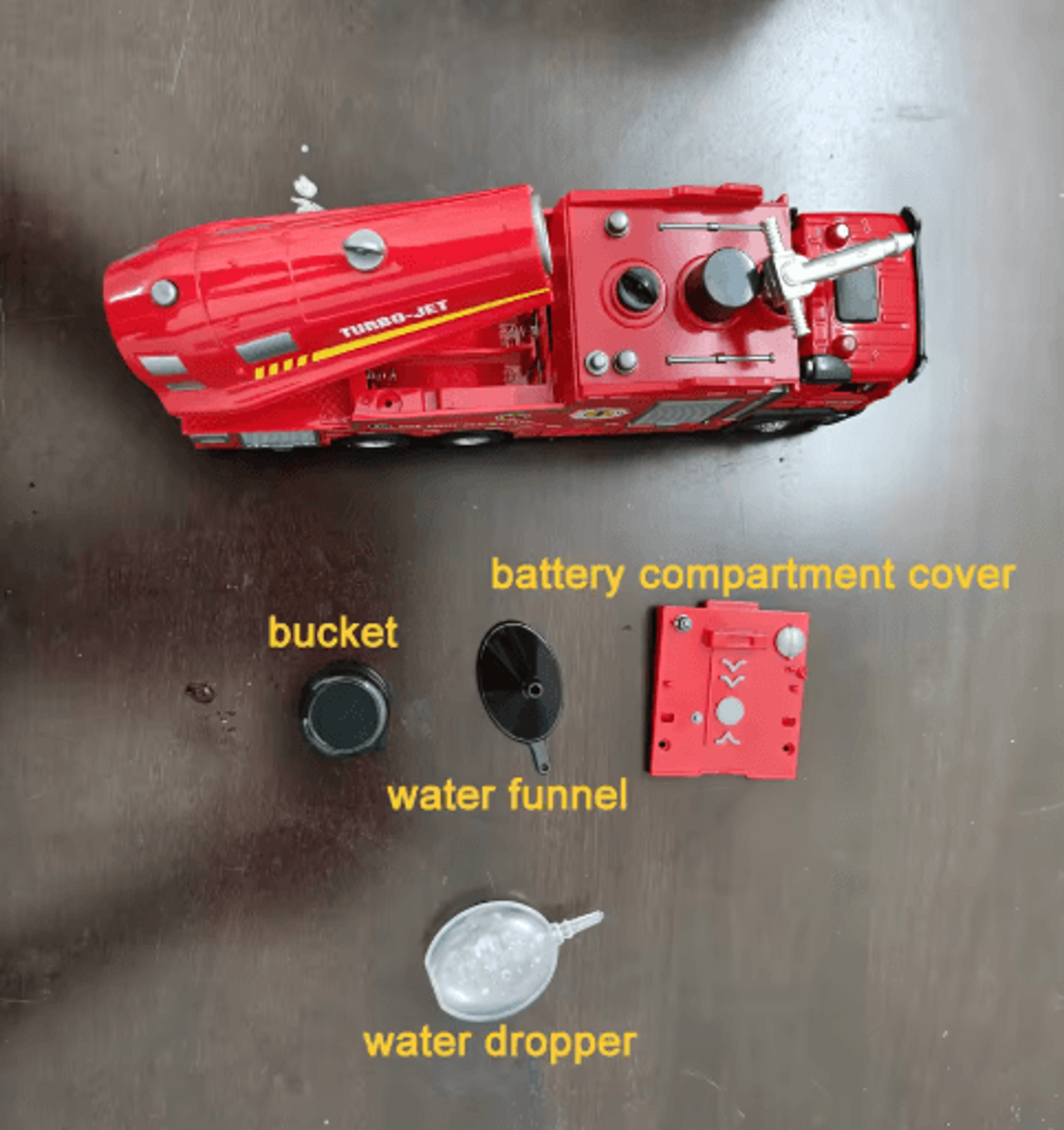 Scale Water Spray Fire Truck Toy With Lights  Sound Pull Back Ladder Rescue Vehicle For Kids 4