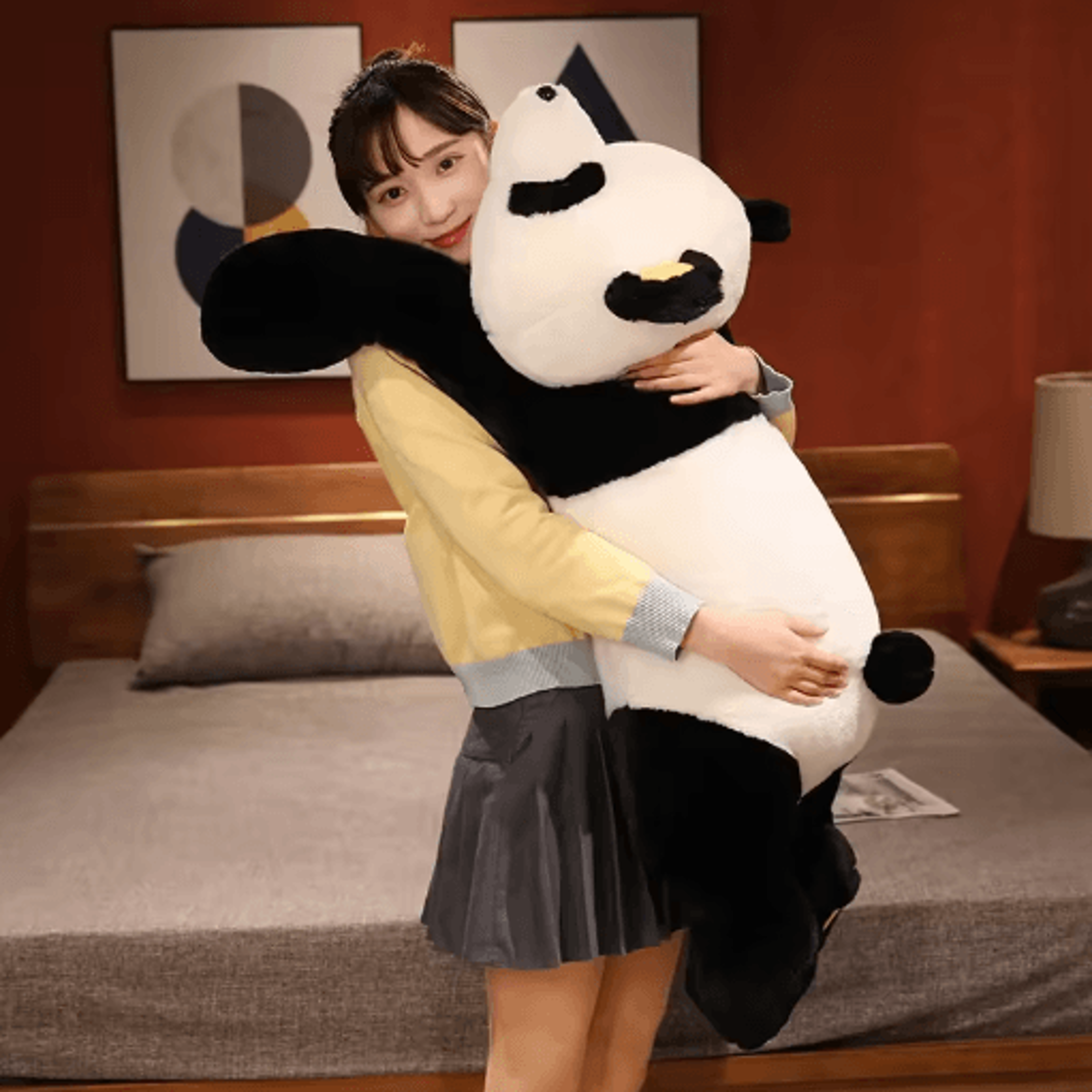 Giant Panda Plush Toy Sleep Pillow UltraSoft Cartoon Bear Stuffed Animal 60120cm For Kids  Gifts 0