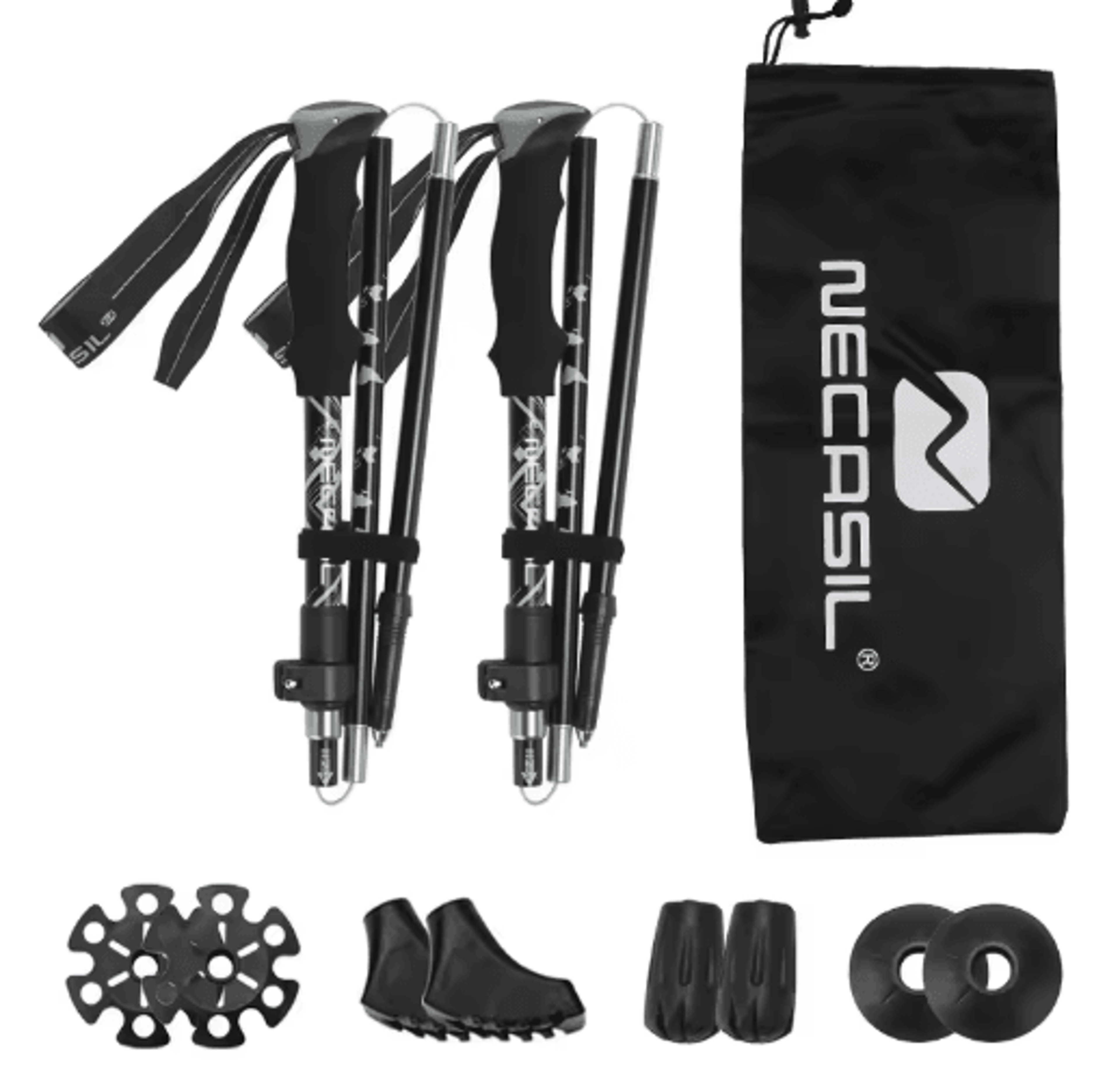 Ultralight Foldable Trekking Poles Set 2PCS Telescopic Nordic Walking Sticks For Hiking Outdoor Adv 3