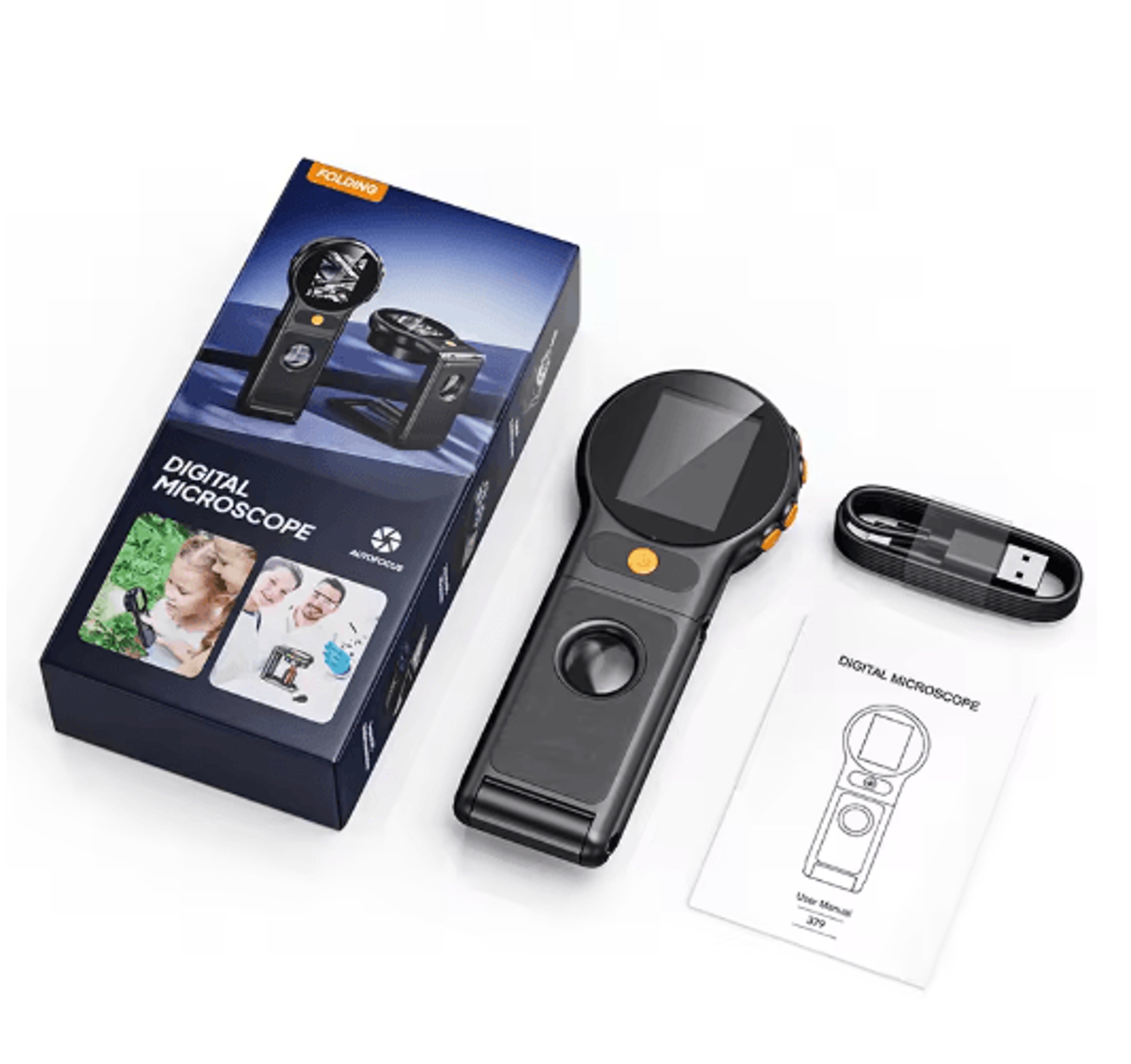 500X Autofocus Digital Microscope With 8 LED Lights 2MP Foldable Video Magnifier 1