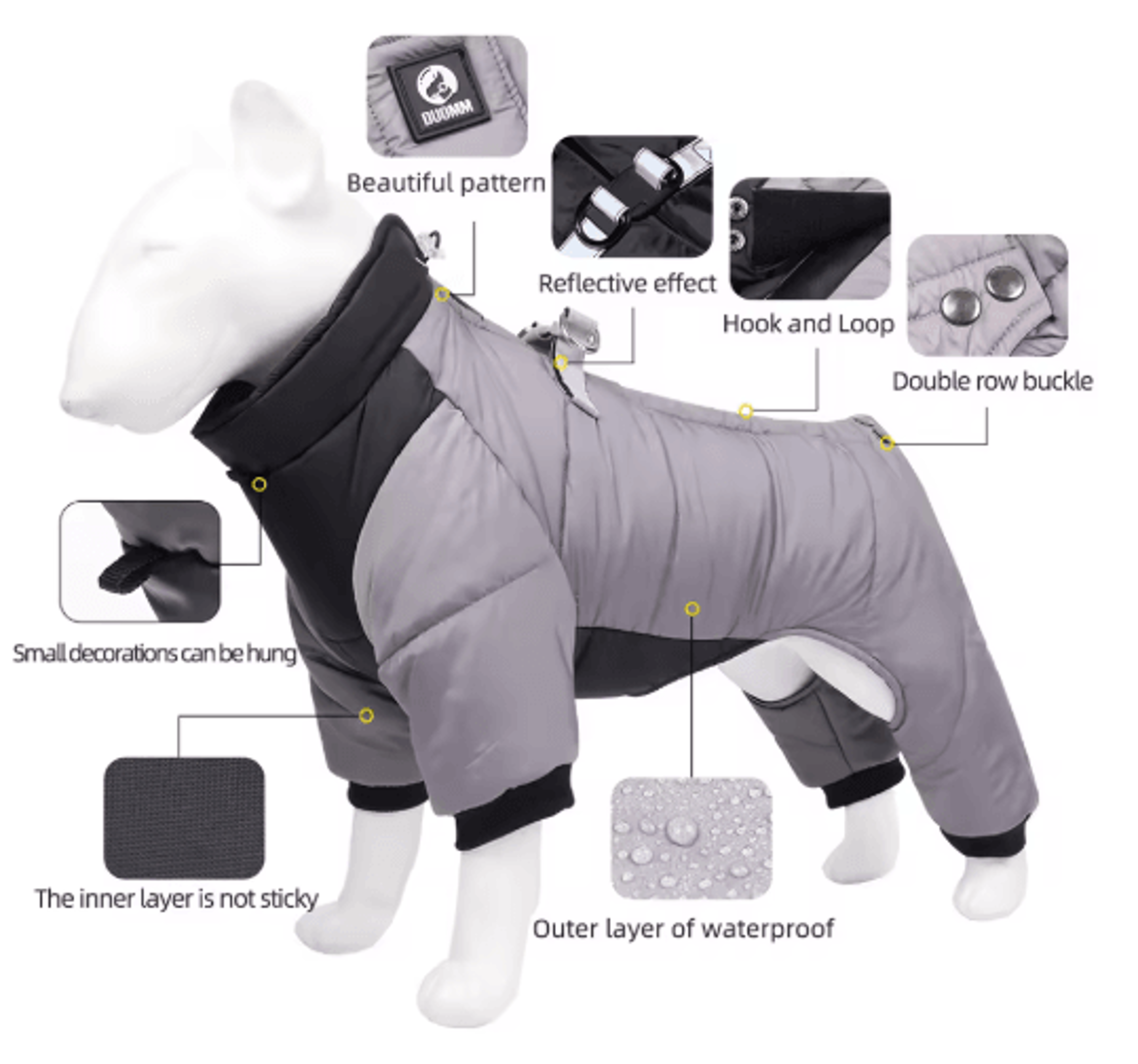 Winter Warm Waterproof Dog Jacket Thickened Coat For Small  Medium Dogs 6