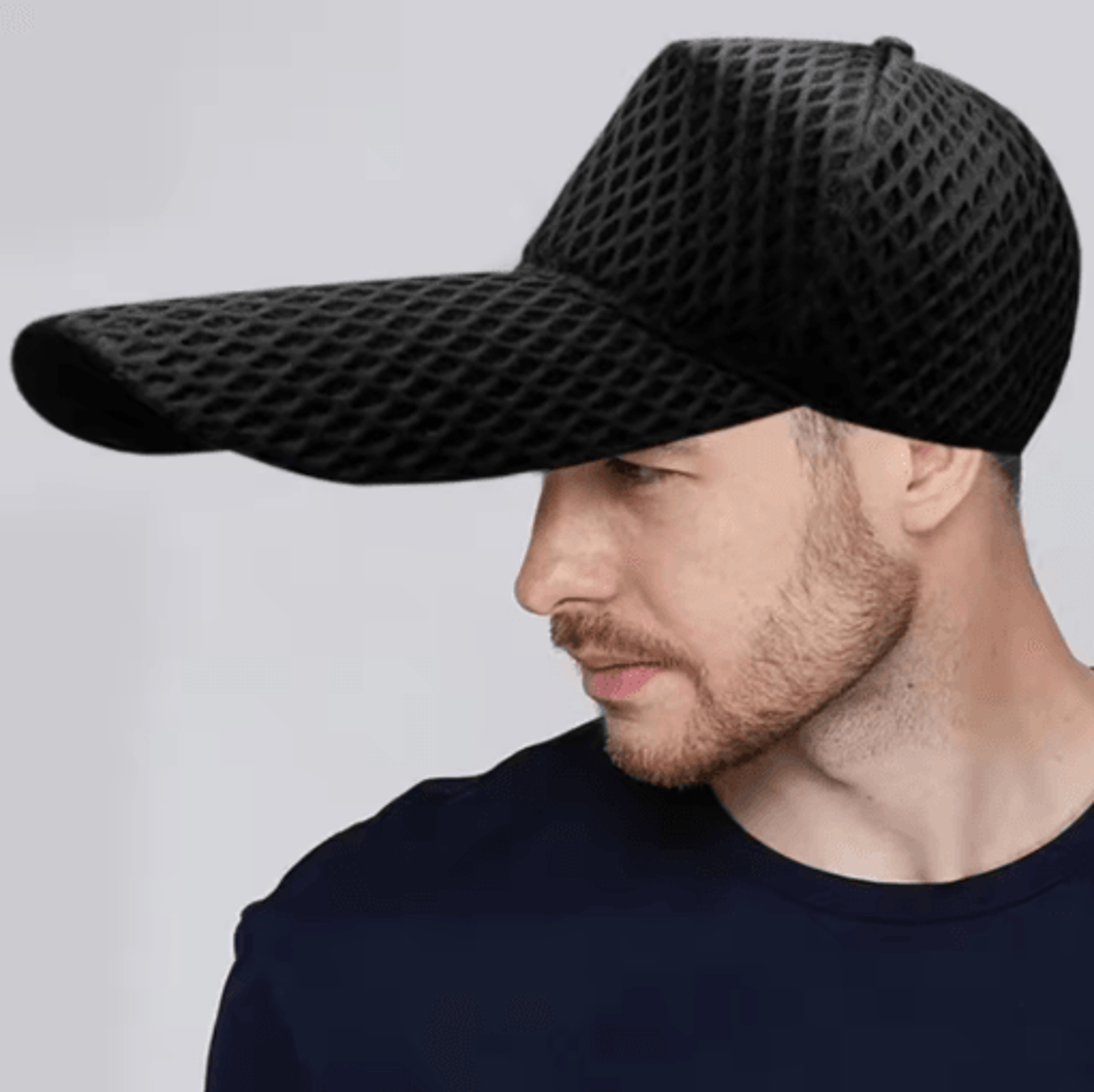 Mens Plus Size Mesh Baseball Cap Oversize Trucker Sun Hat With Long Peak 6