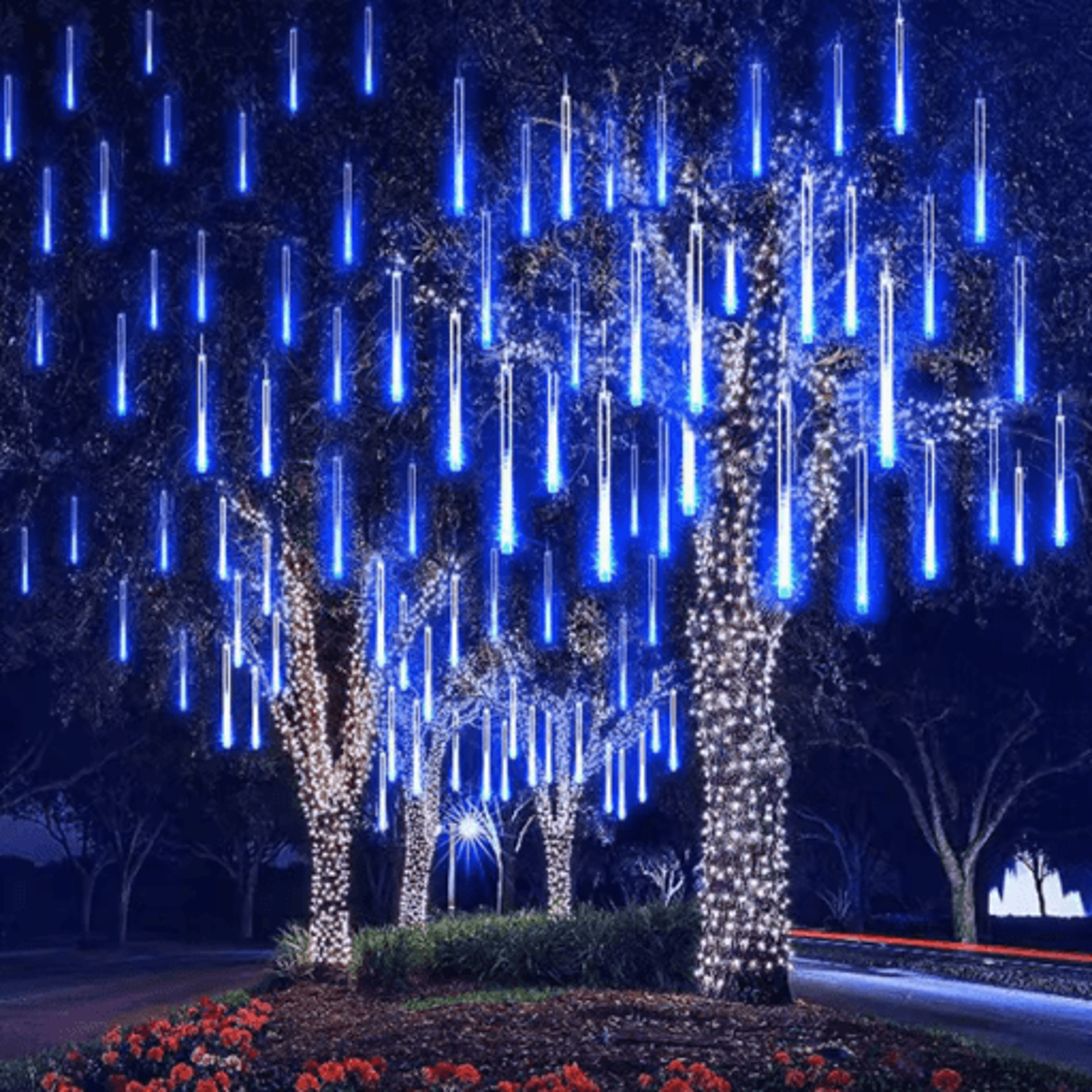 LED Meteor Shower Rain Lights Waterproof Falling Raindrop Fairy String Lights 30CM 10