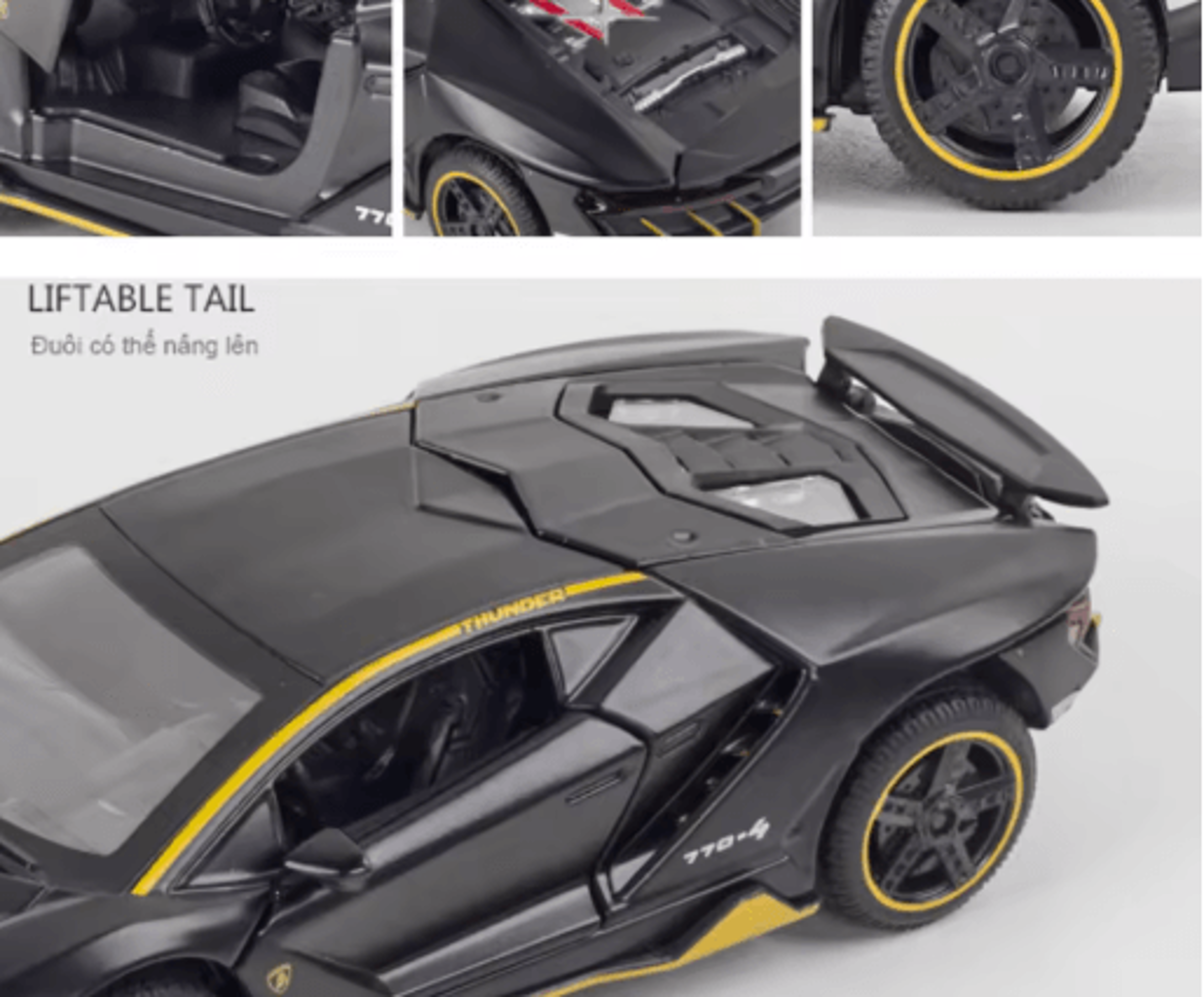 1 32 Lamborghini LP770 Diecast Model Car Alloy Pull Back Toy With Lights Music 5