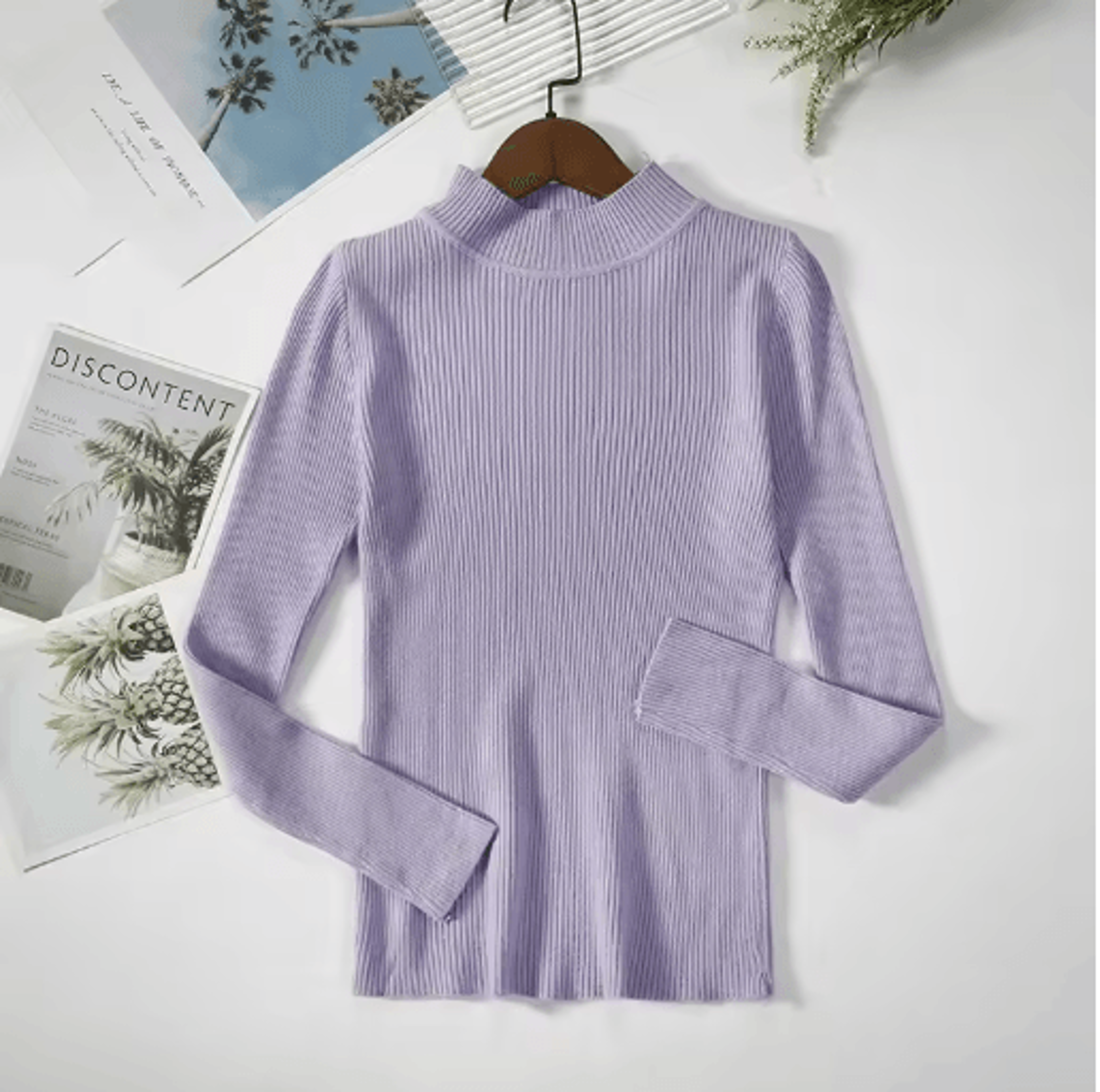 Womens Turtleneck Knit Sweater Soft Cashmere Feel Pullover For Autumn Winter 1