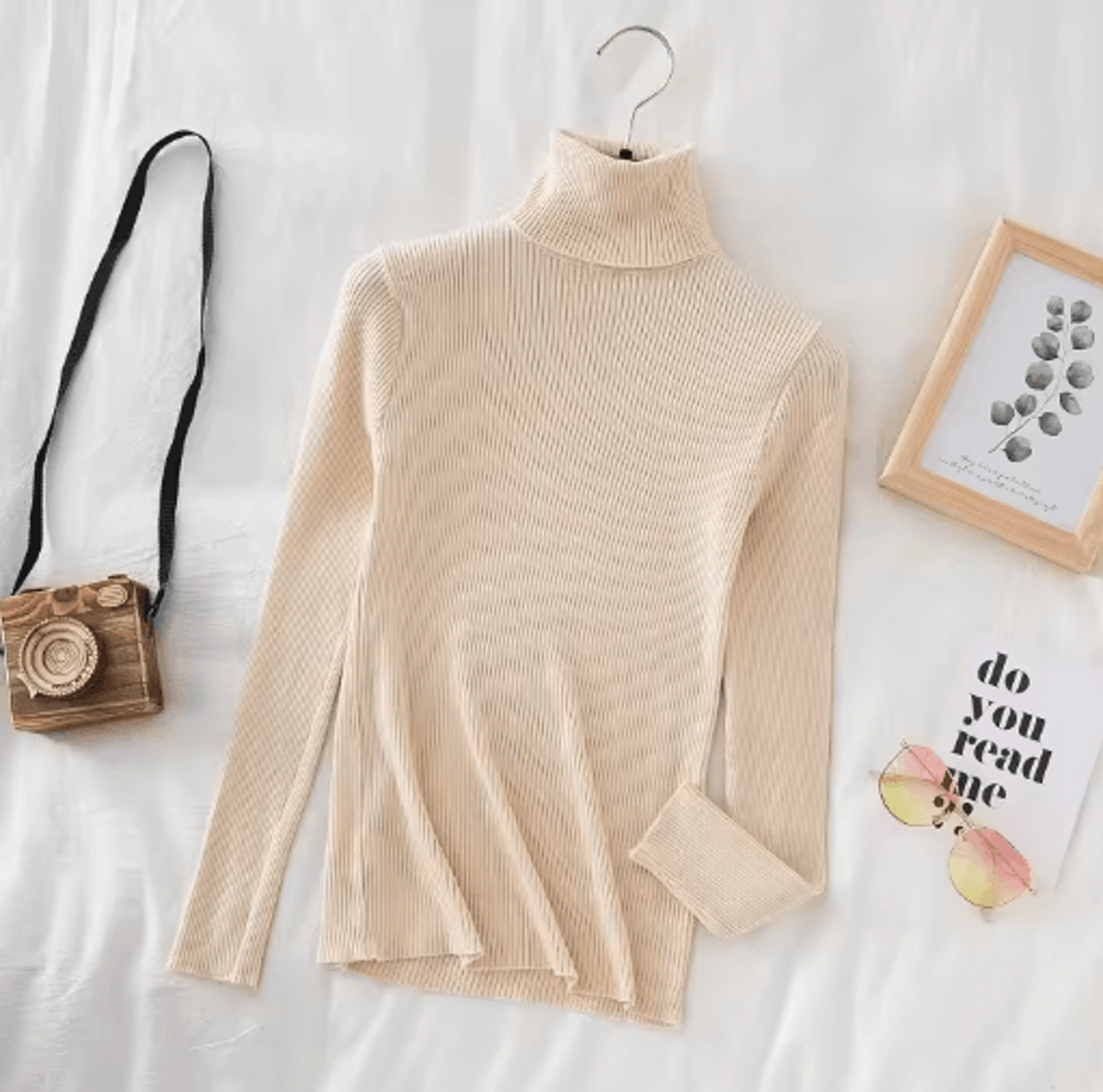 Womens Turtleneck Knit Sweater Soft Cashmere Feel Pullover For Autumn Winter 5