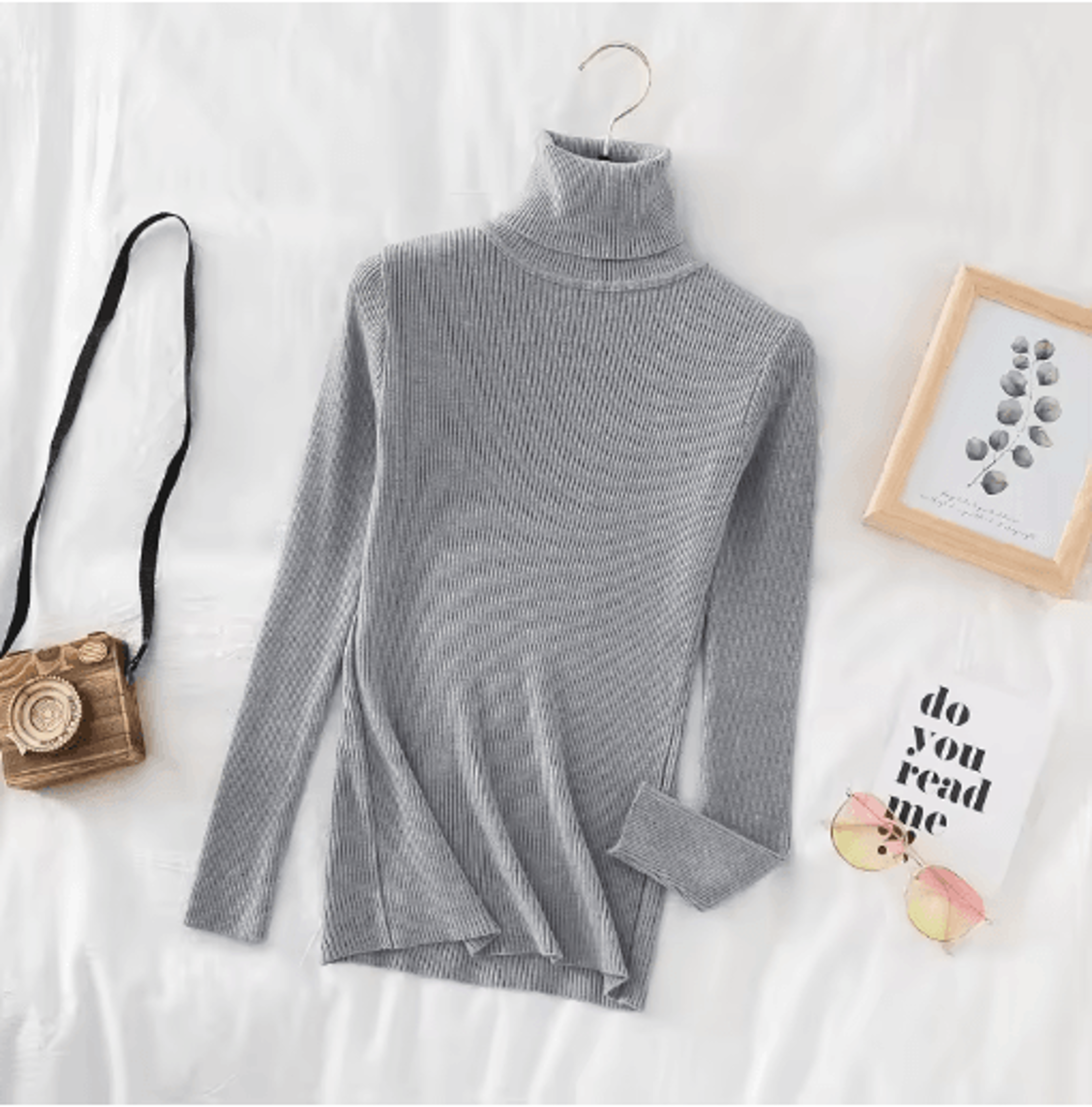 Womens Turtleneck Knit Sweater Soft Cashmere Feel Pullover For Autumn Winter 8