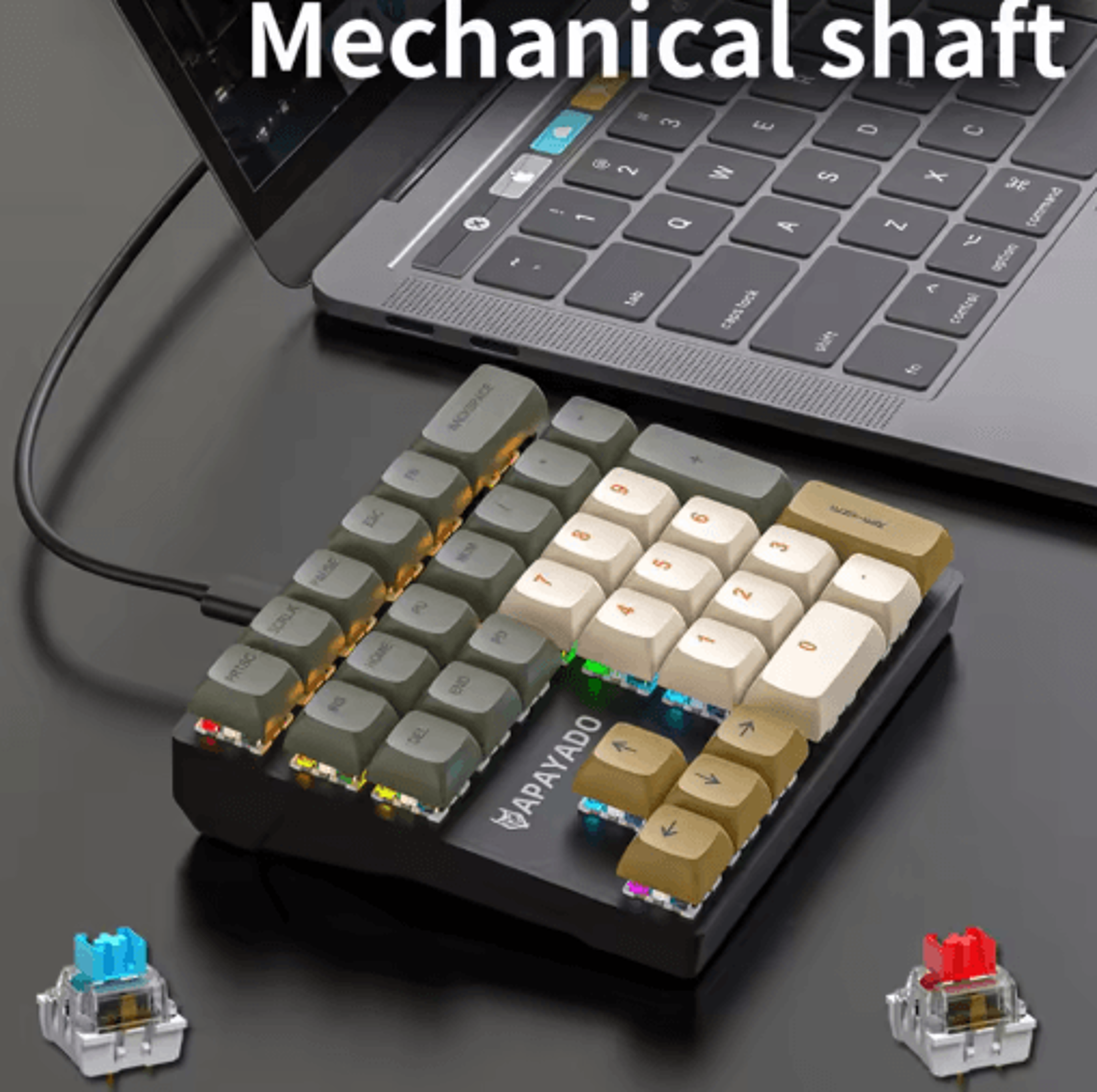 APAYADO K33 Mini Numeric Keyboard 33 Key RGB Mechanical Keypad For Finance Accounting 4