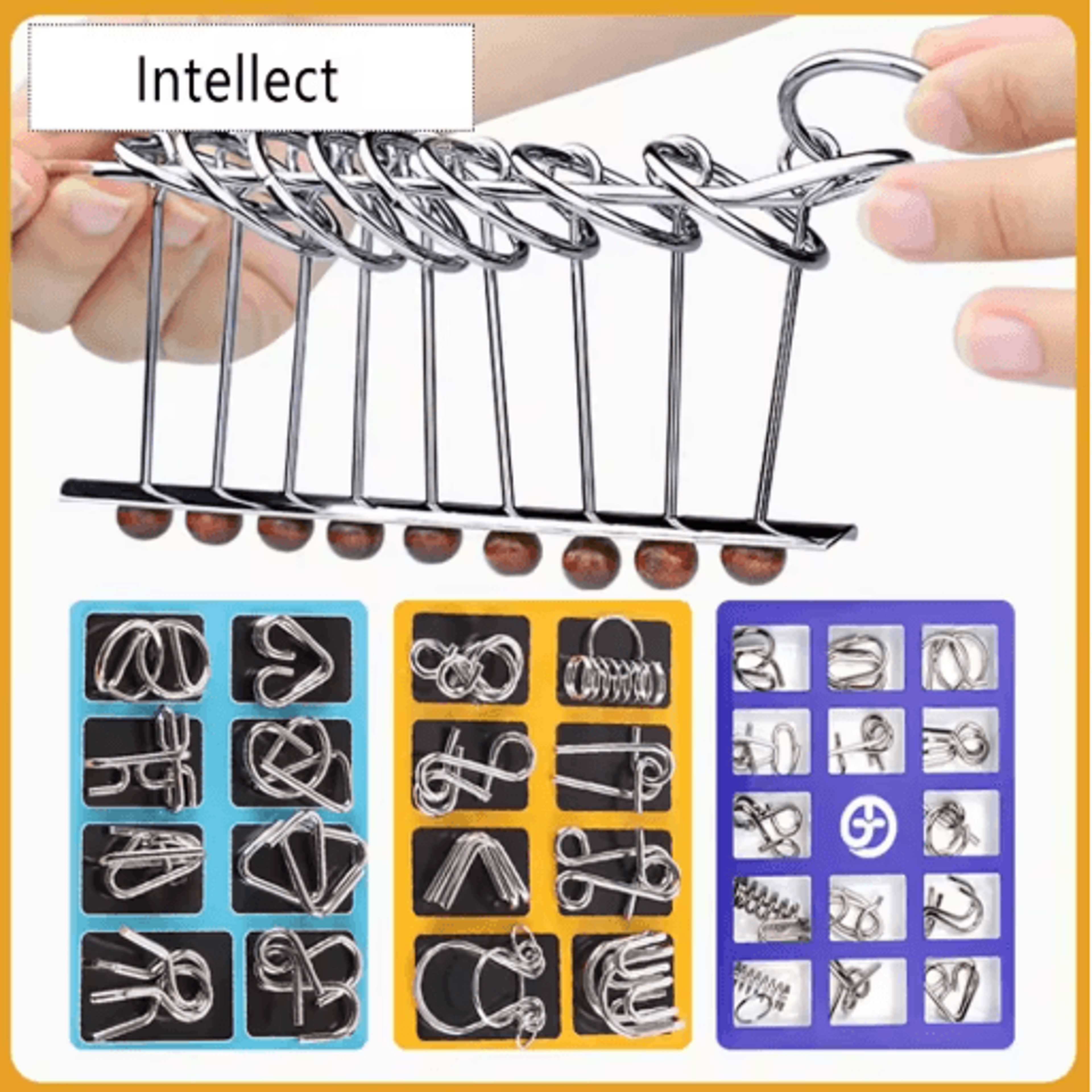 Stainless Steel Chinese Ring Puzzle IQ Brain Teaser For Logical Thinking Skill Development 13