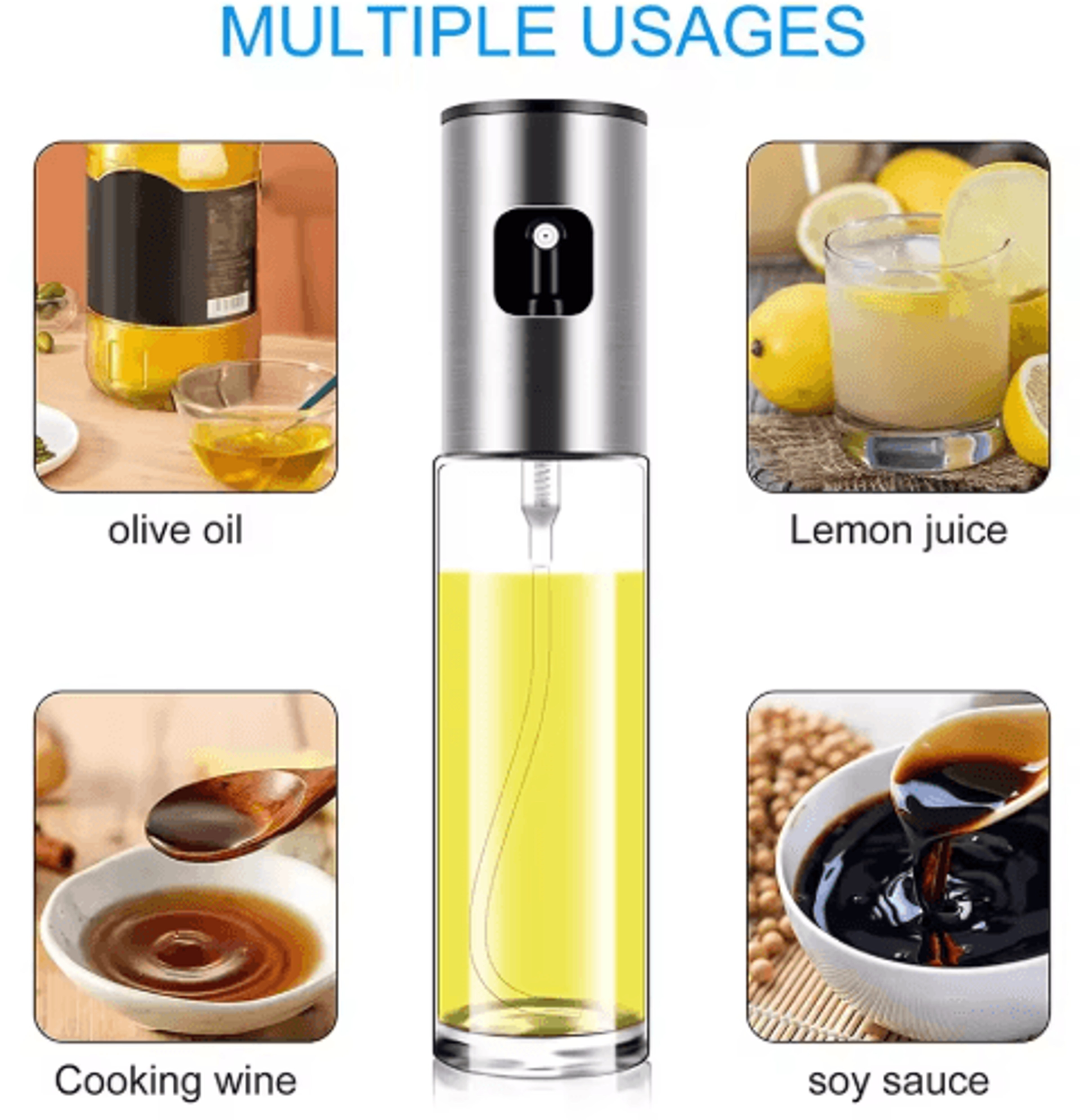 Glass Oil Spray Bottle Leak Proof Kitchen Oil Dispenser For Cooking BBQ 11
