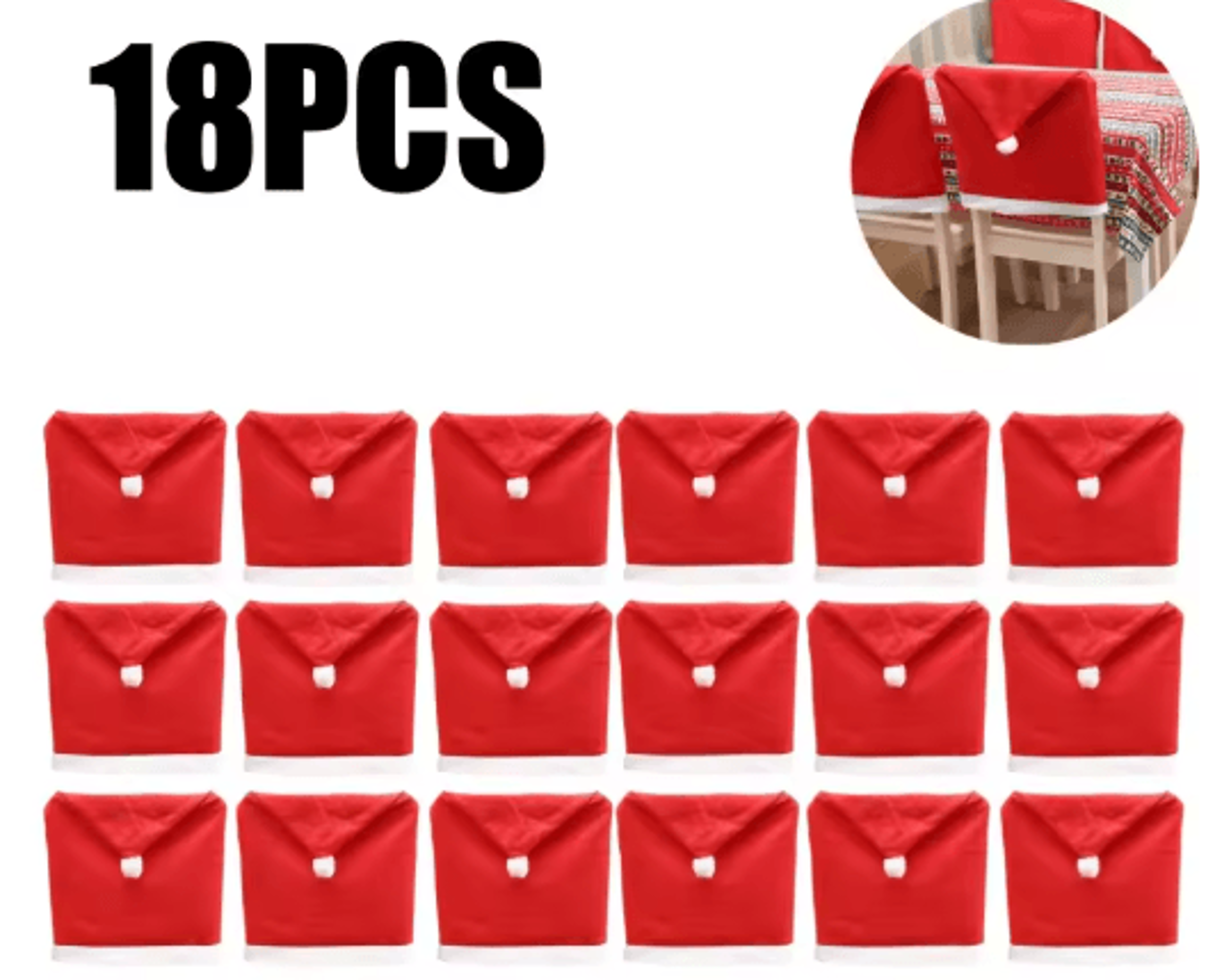 Red Santa Hat Christmas Chair Covers Stretchable Dining Chair Slipcovers For Holiday Decor 1