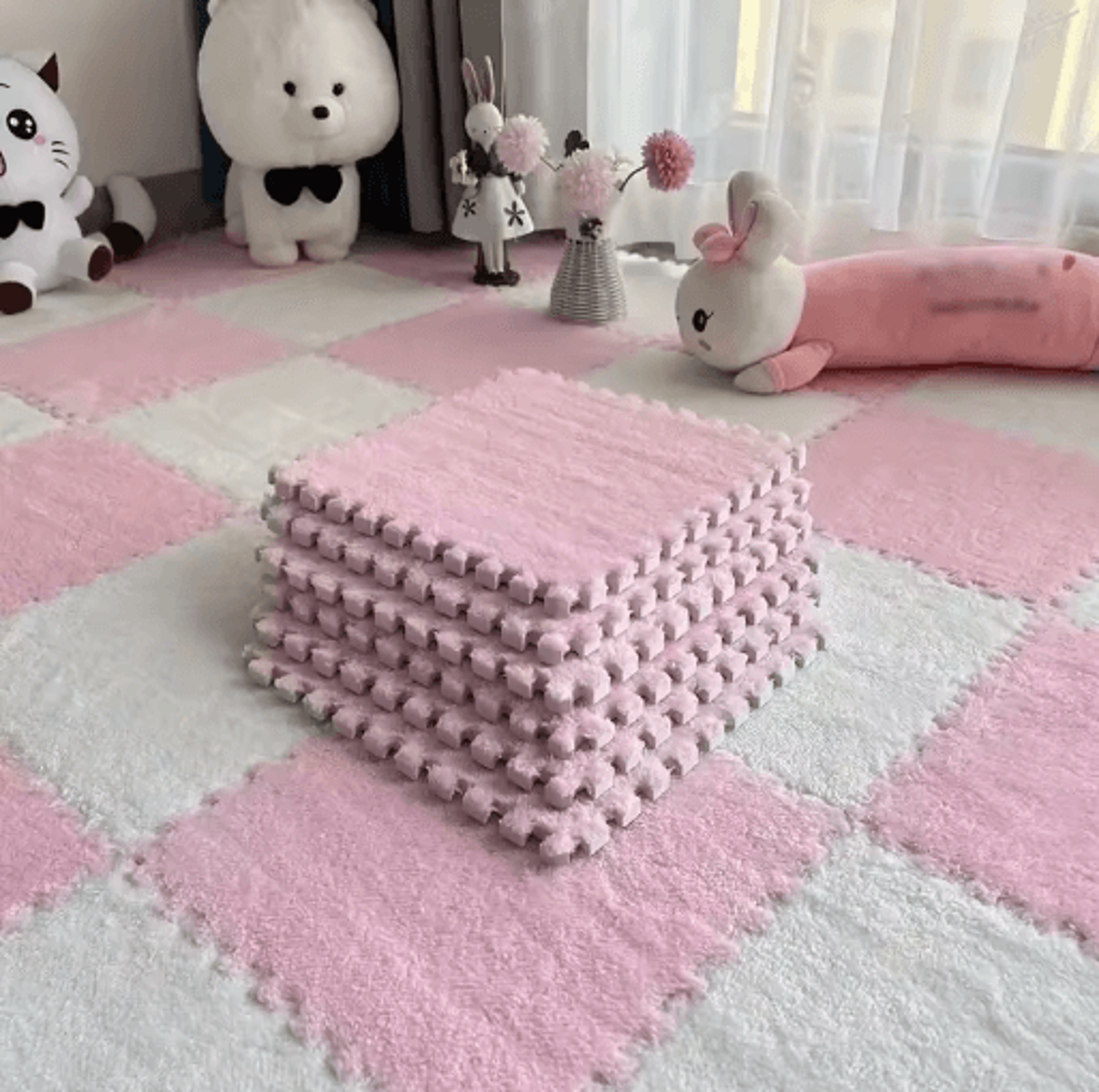 30 30cm Plush Puzzle Floor Mat Soft Interlocking Foam Play Mat For Kids 7