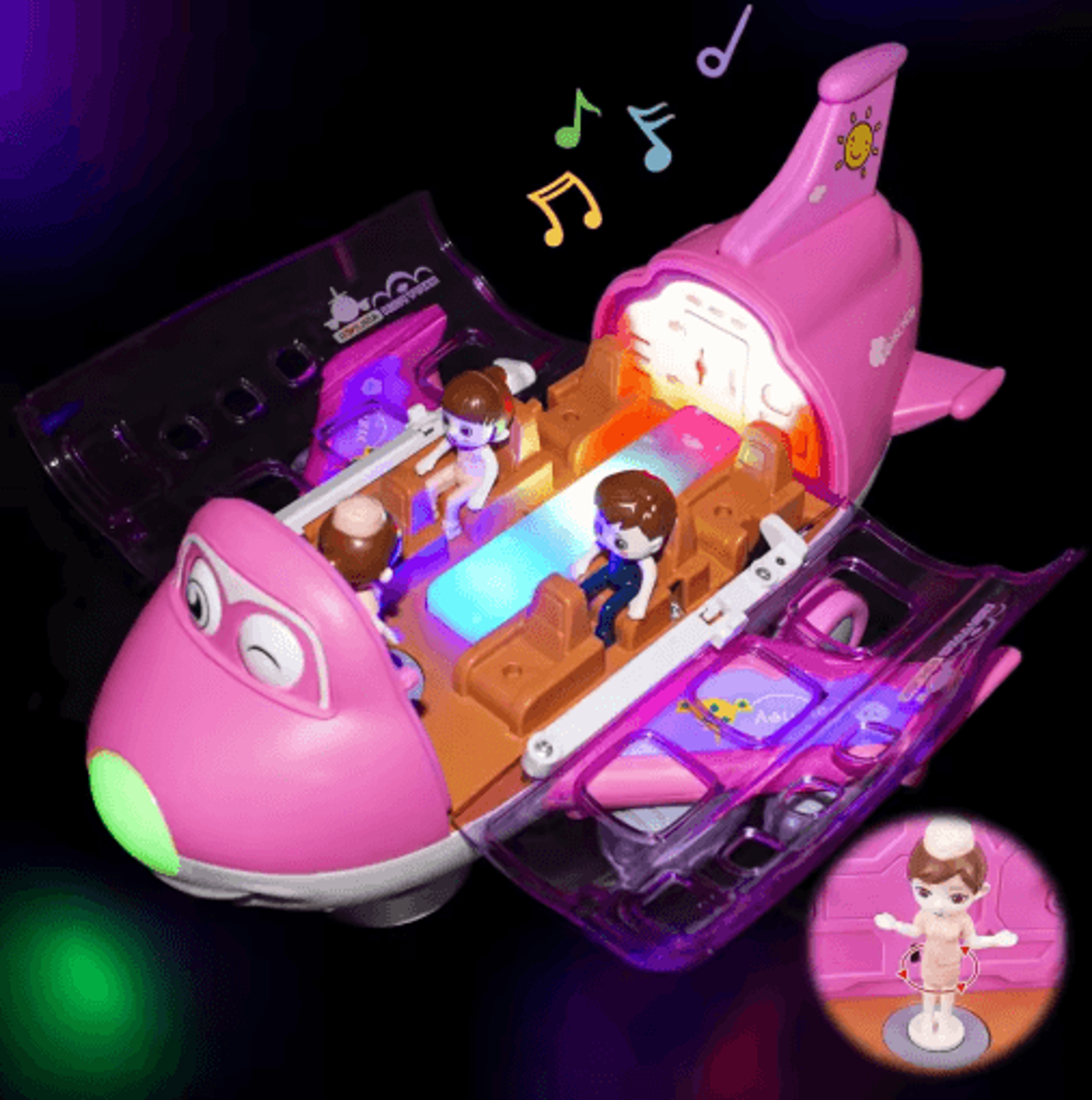 Electric Airplane Toy With Lights Music Kids Transportation Model For Boys Girls 6