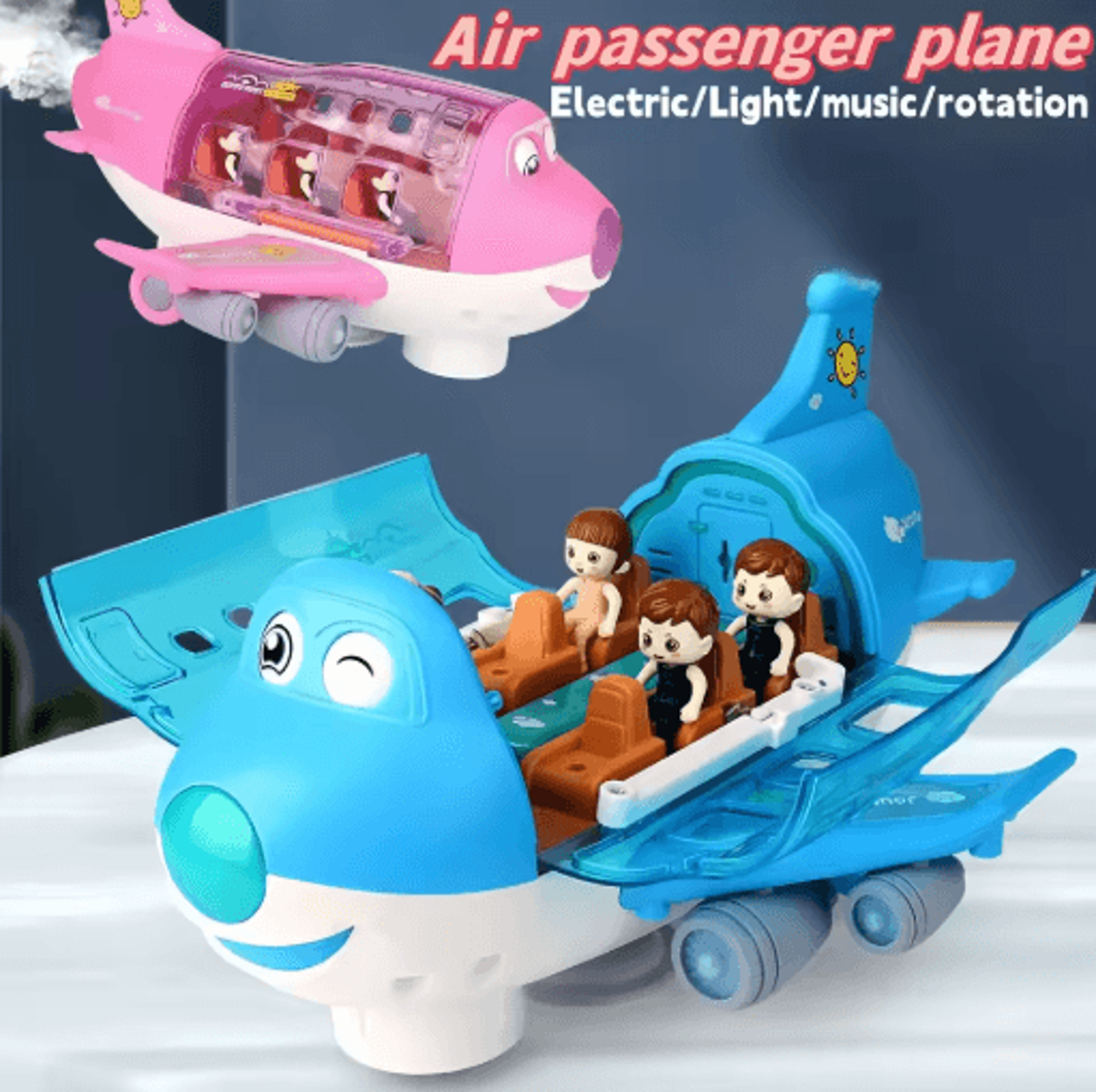 Electric Airplane Toy With Lights Music Kids Transportation Model For Boys Girls 0