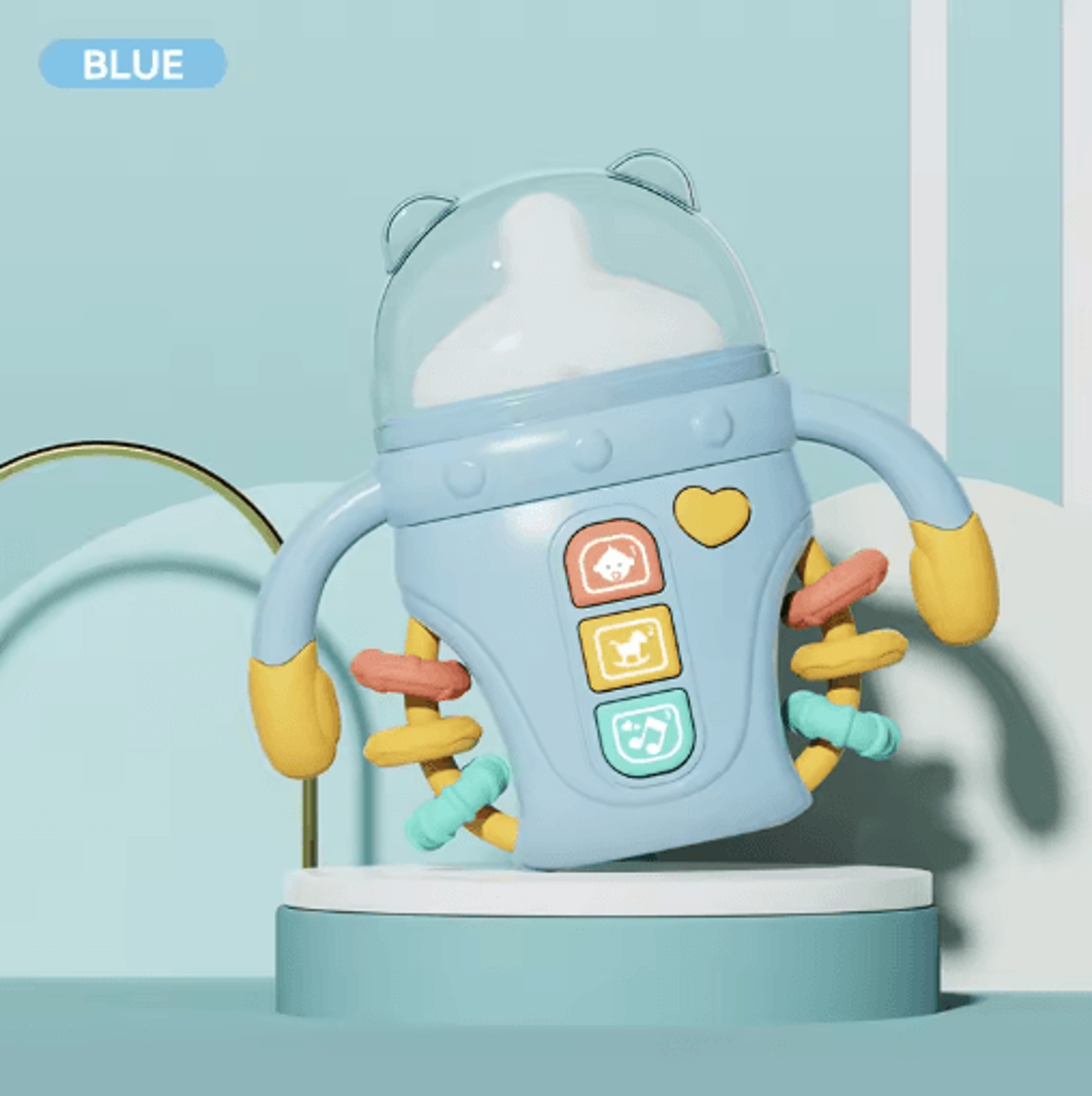Electronic Baby Bottle Toy With Music English Words Rattle Learning Toy 18 Months 2