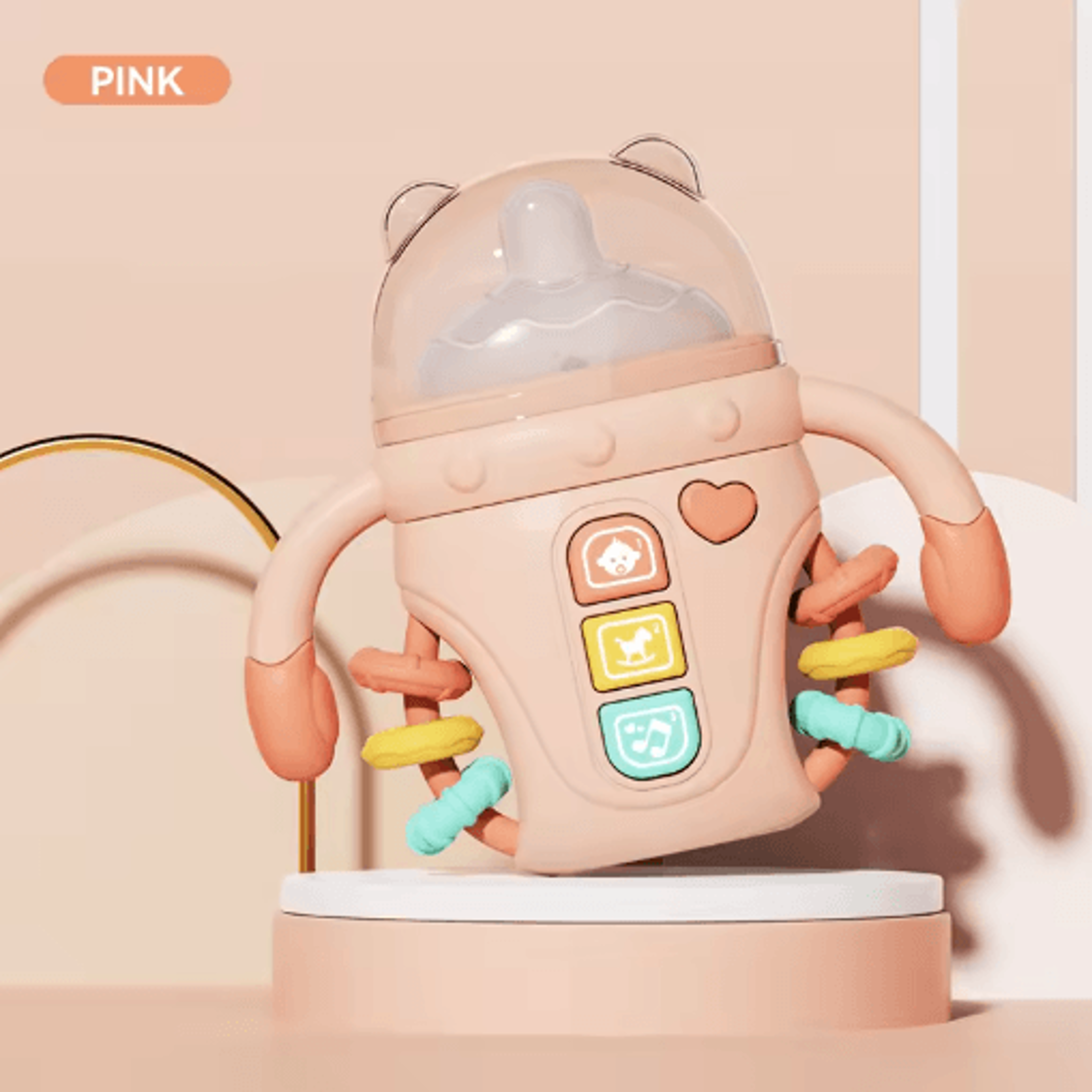 Electronic Baby Bottle Toy With Music English Words Rattle Learning Toy 18 Months 3