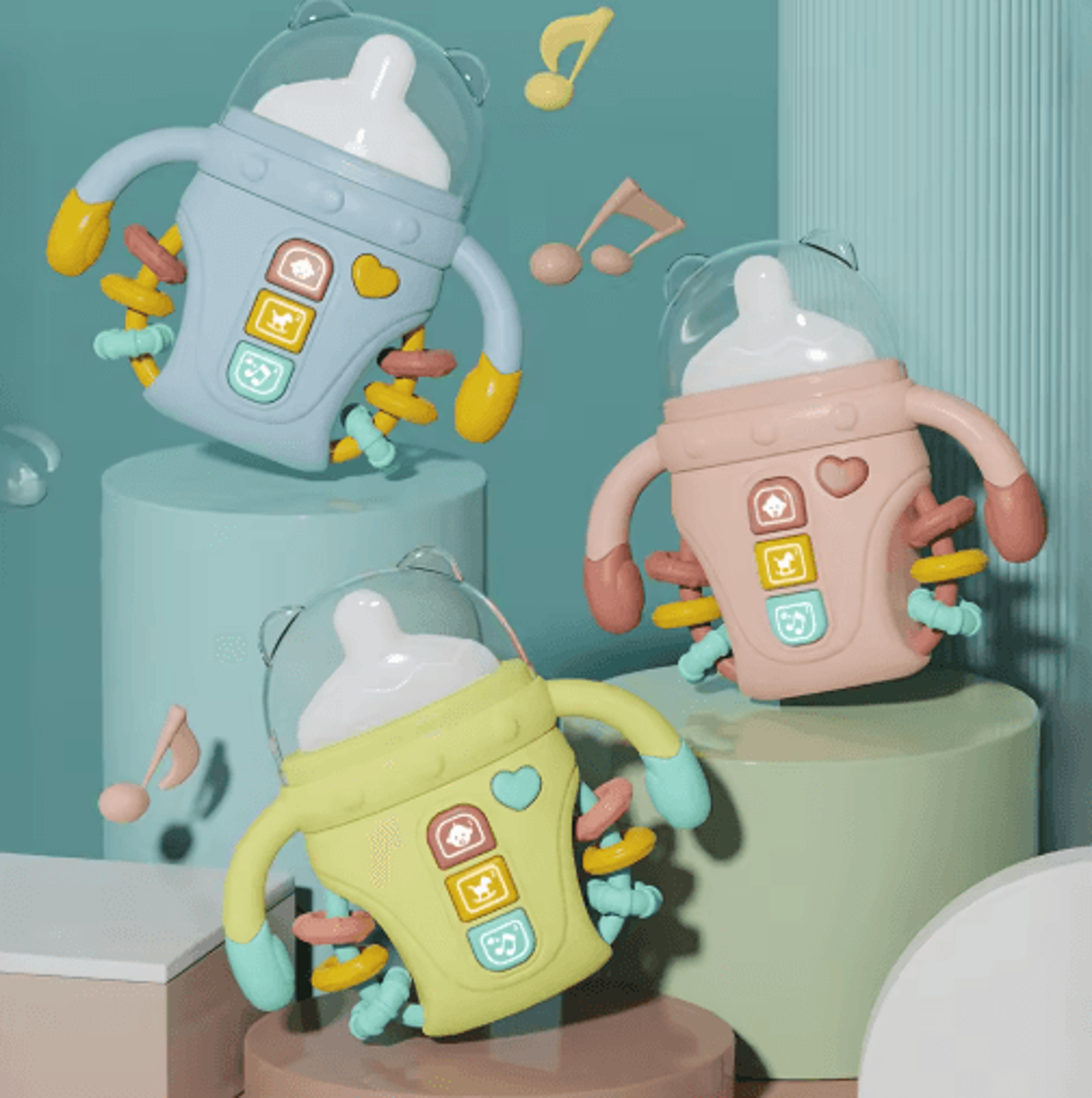 Electronic Baby Bottle Toy With Music English Words Rattle Learning Toy 18 Months 0