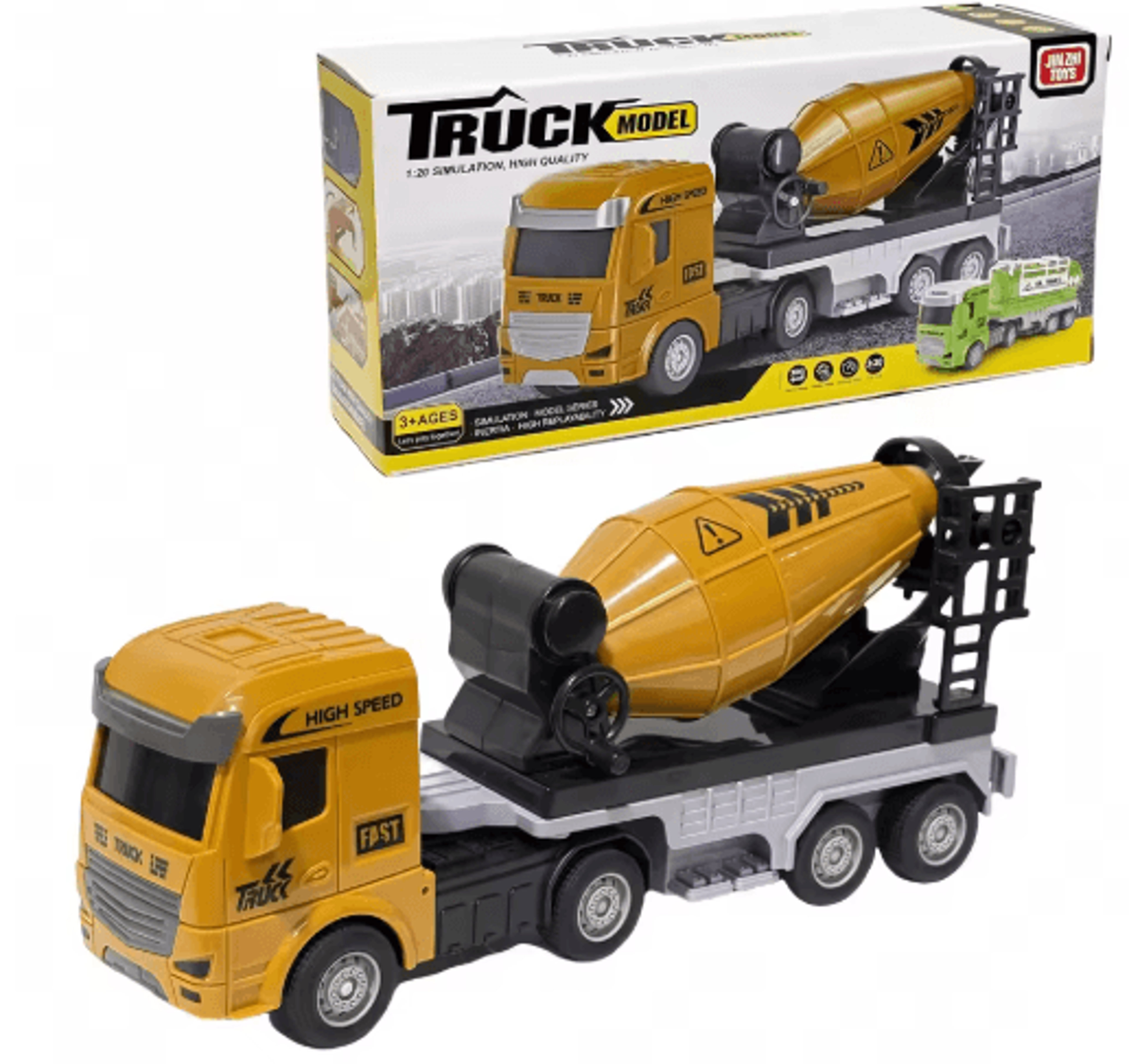 Inertia Construction Vehicle Set For Kids Mixer Digger Tipper Truck Engineering Playset 4
