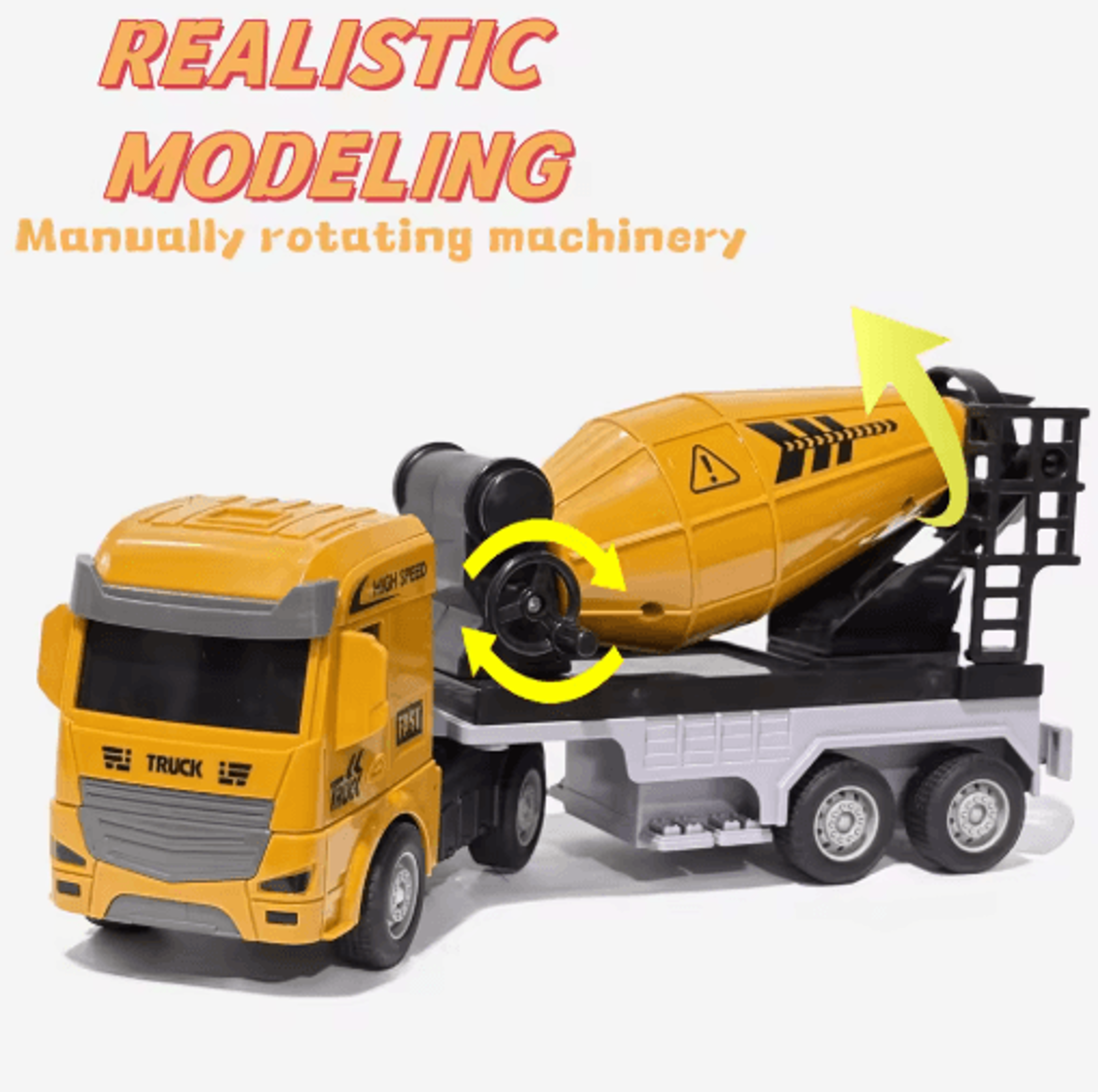 Inertia Construction Vehicle Set For Kids Mixer Digger Tipper Truck Engineering Playset 5