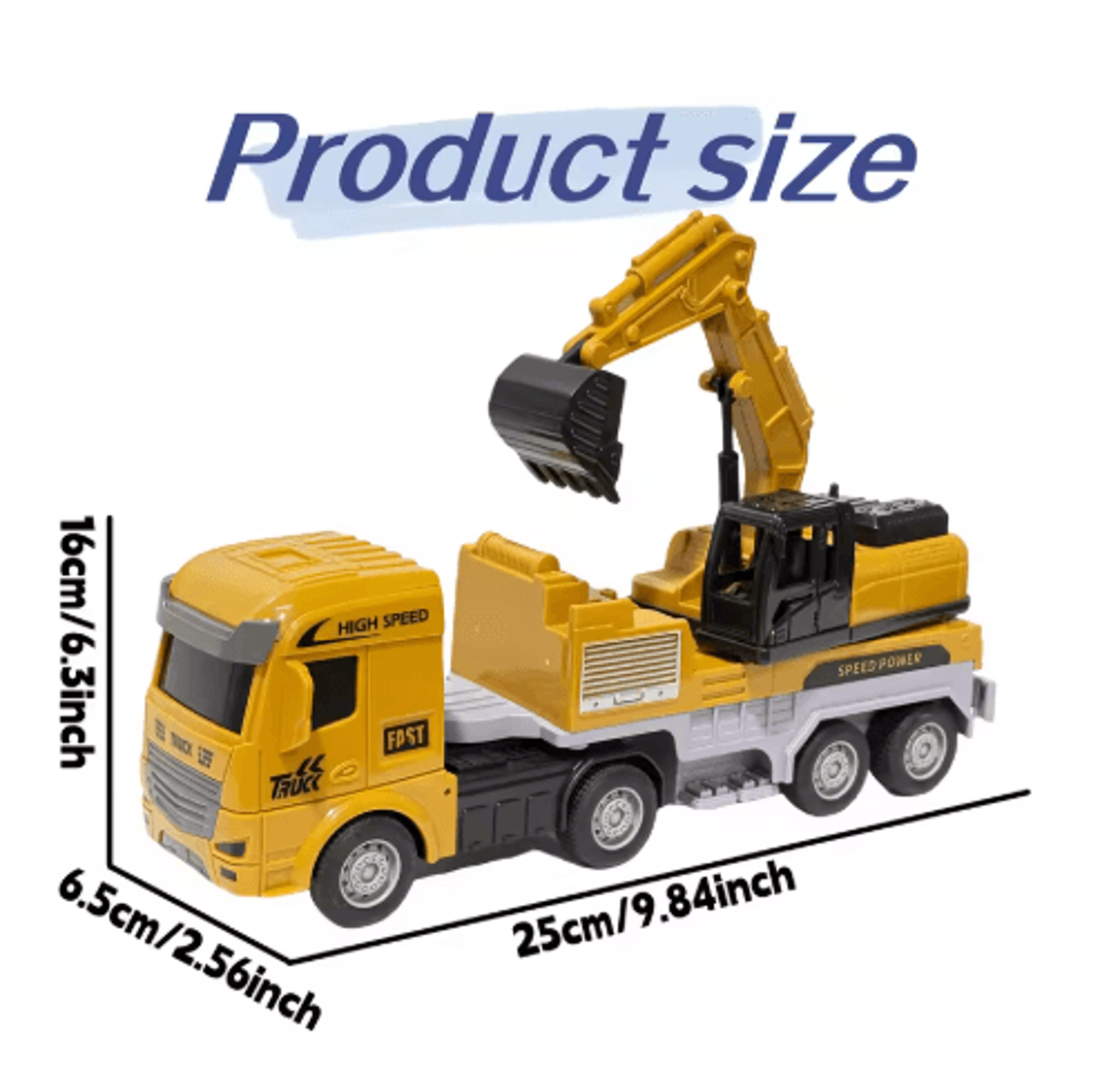 Inertia Construction Vehicle Set For Kids Mixer Digger Tipper Truck Engineering Playset Ages 3 4