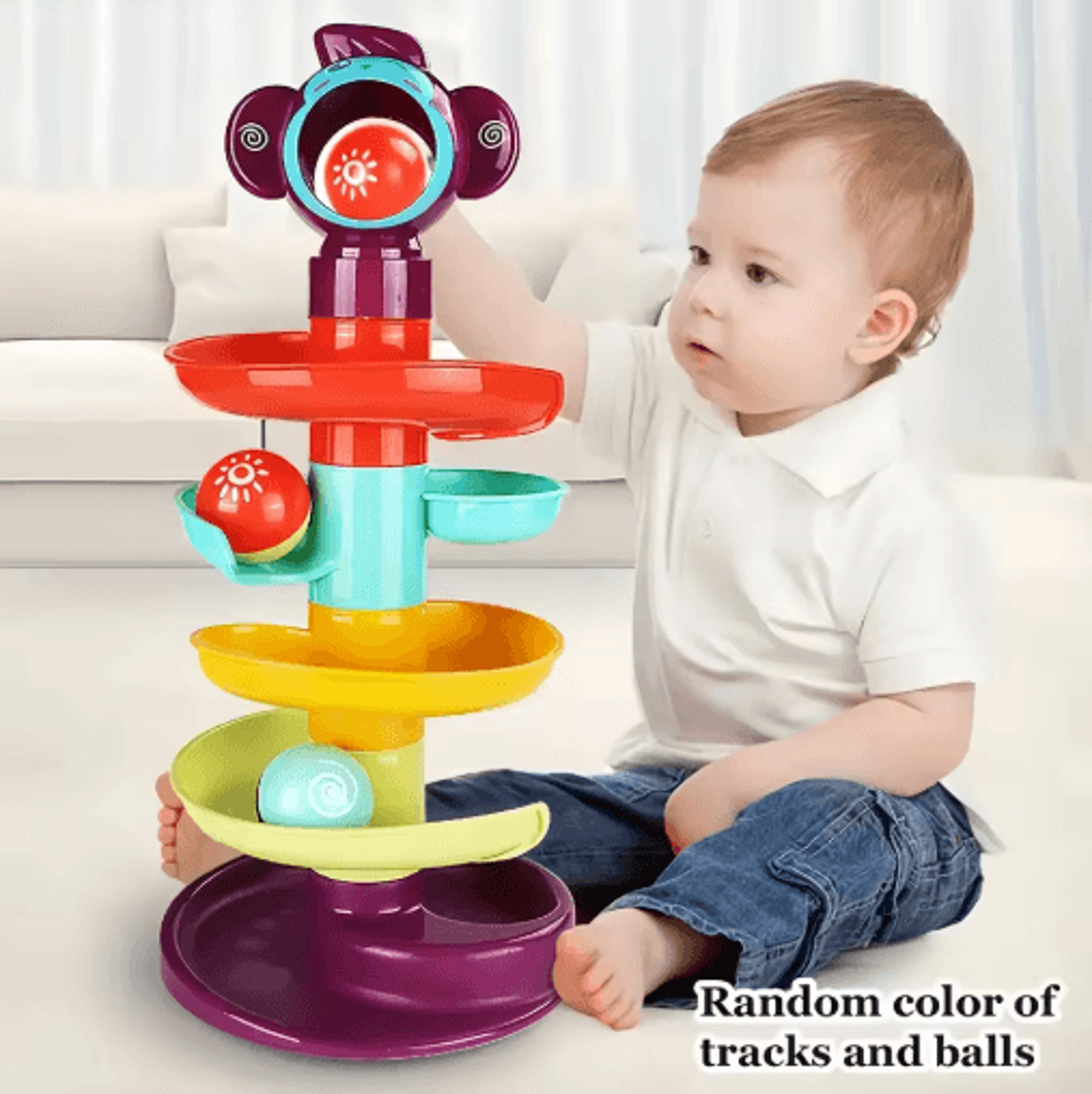 Track Ball Educational Toy Set Stacking Inertial Sliding Ball Track For Kids 5
