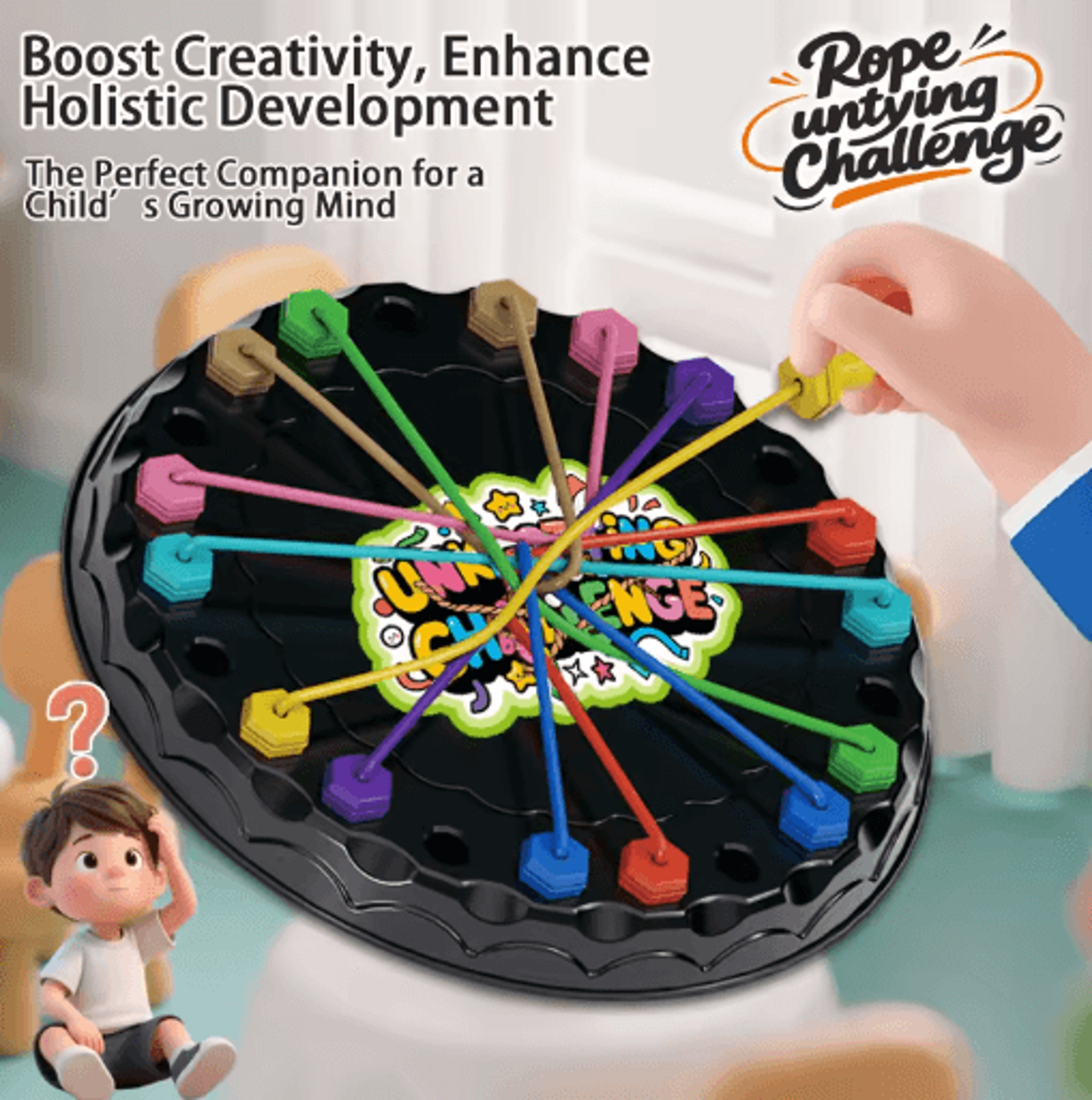 Childrens Puzzle Rope Challenge Board Game Interactive Logic Thinking Game For Kids 3